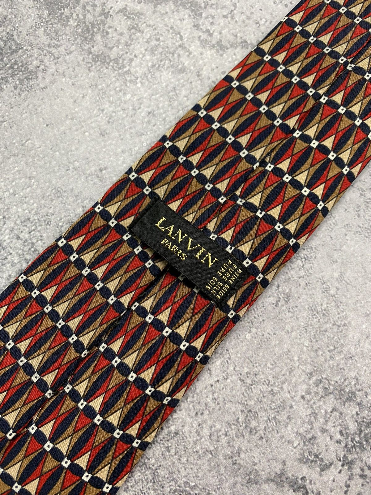 Lanvin Lanvin Tie 90s Geometric Cravatca Silk Y2K Classic Casual Size ONE SIZE - 6 Thumbnail
