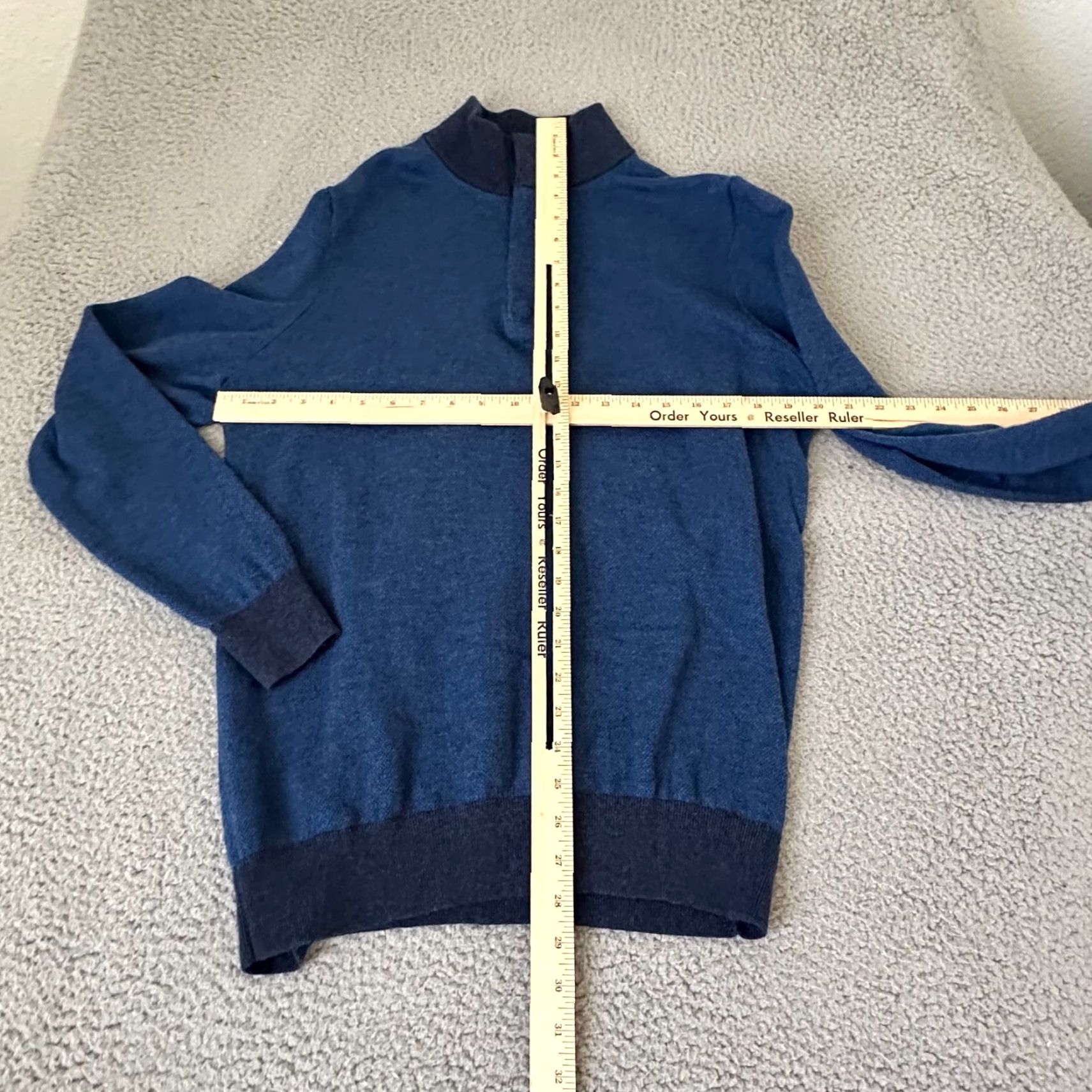 Vineyard Vines VINEYARD VINES Sweater Adult M Blue 1/4 Zip 100% Wool Merino Mens Size US M / EU 48-50 / 2 - 3 Thumbnail