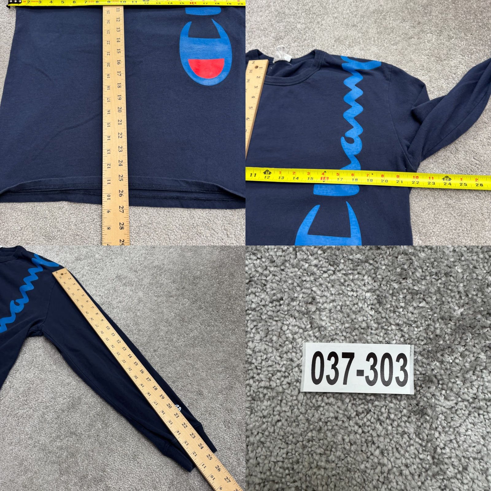 Champion Champion T-Shirt Shirt Mens L Blue Long Sleeve Crew Heavyweight Cotton Tee Size US L / EU 52-54 / 3 - 9 Thumbnail