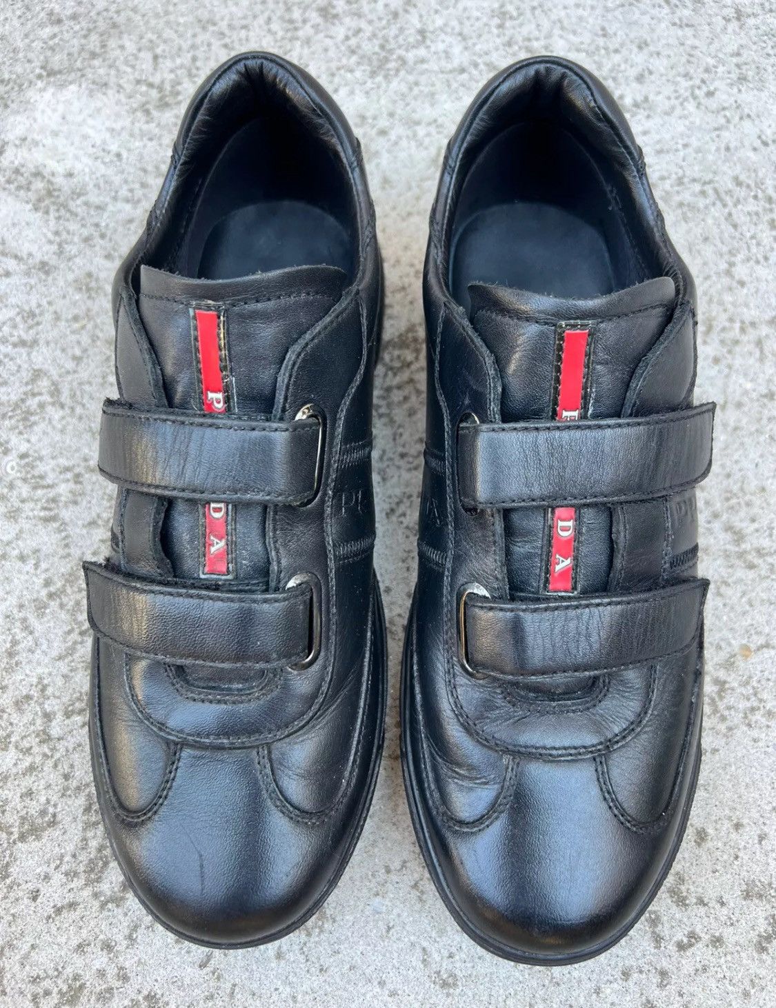 Prada Authentic💫Prada💫2 Strap Leather Sneaker (4P 1317) Size US 8 / EU 41 - 3 Thumbnail