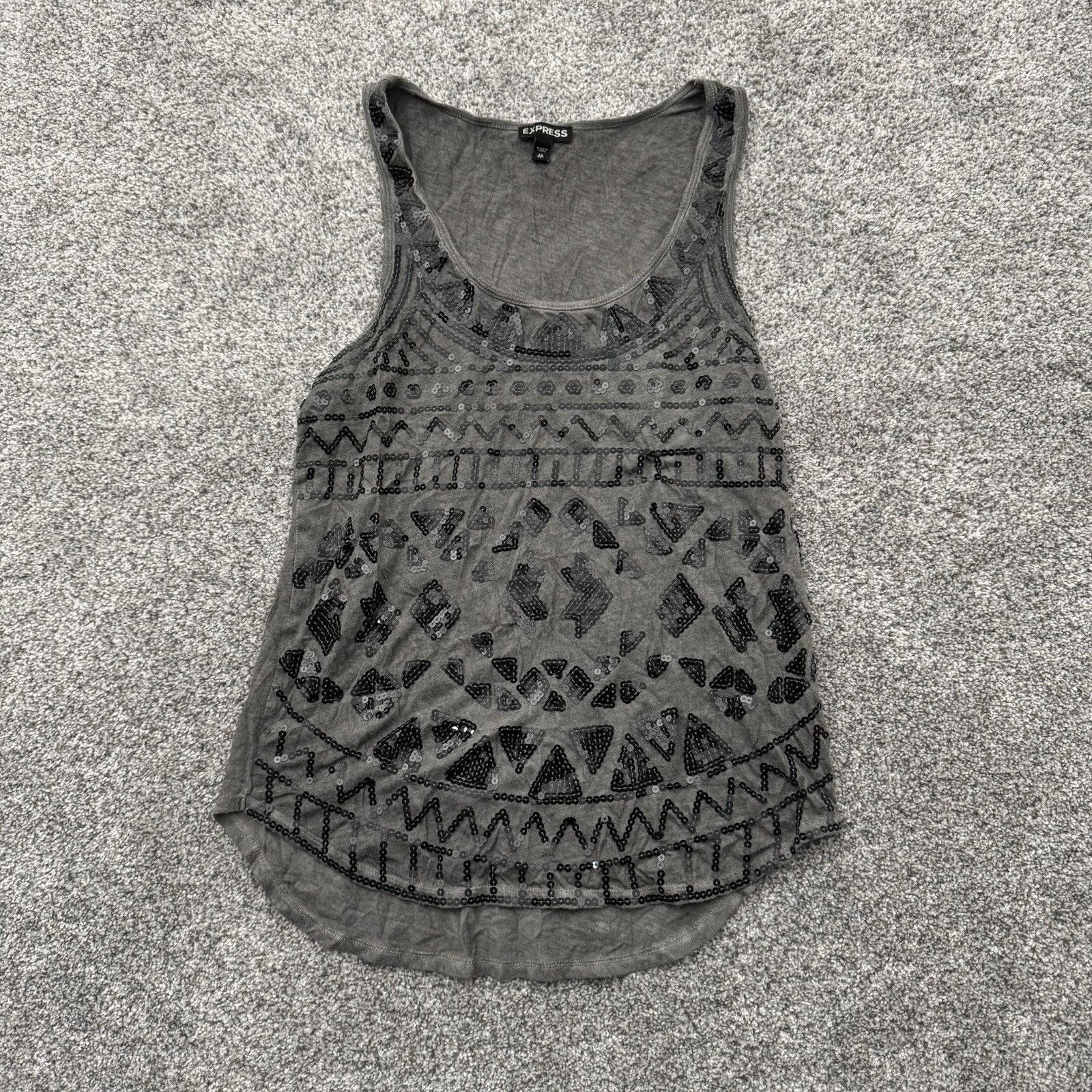 Express Express Tank Top Womens XS Edgy Sequins Sparkly Party Chic Size XS / US 0-2 / IT 36-38 - 1 Thumbnail