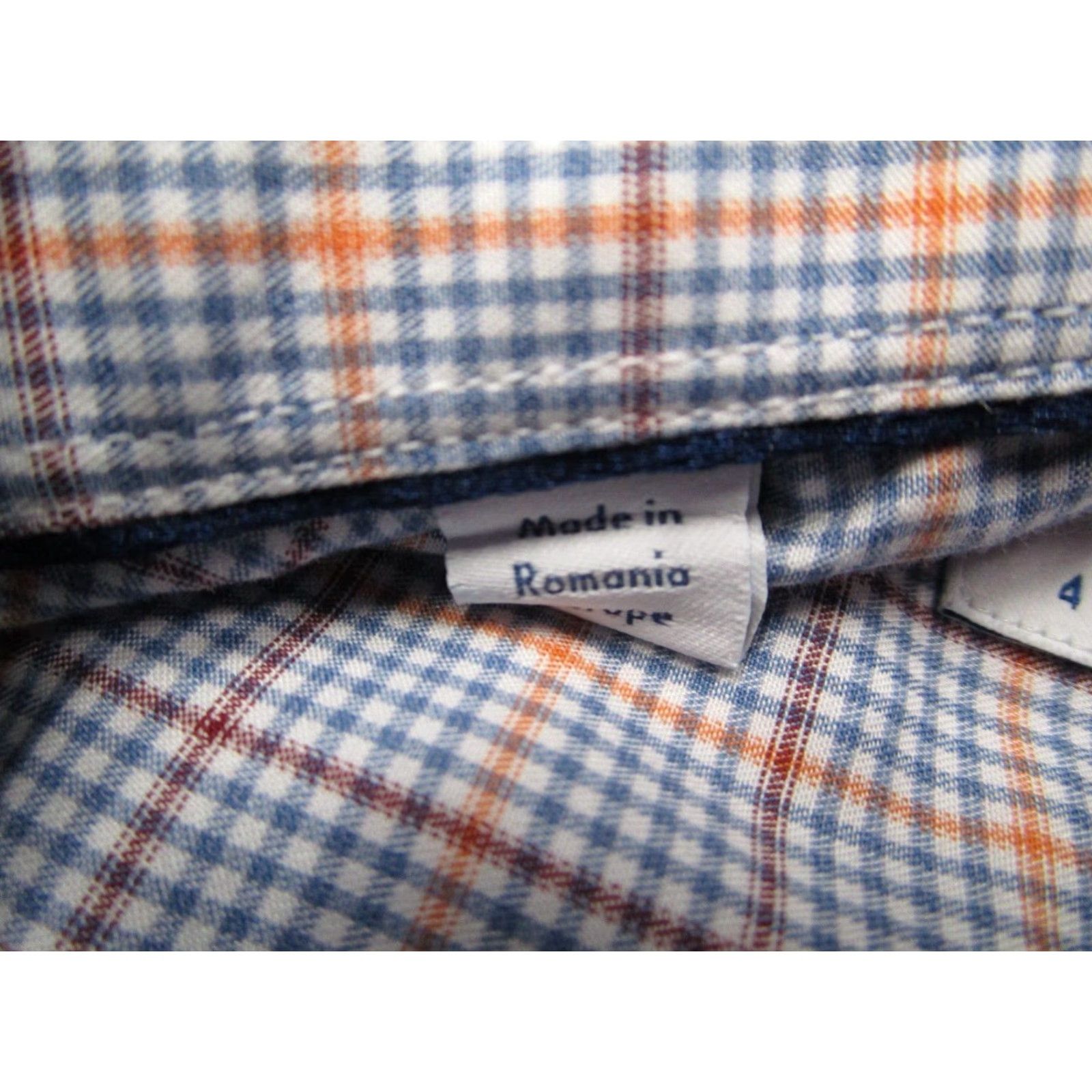 Eton ETON Dress Shirt Mens Blue Check Long Sleeve CONTEMPORARY TWILL - Cotton 16 41 Regular Classic Button Up Shirt Size 42R - 5 Thumbnail