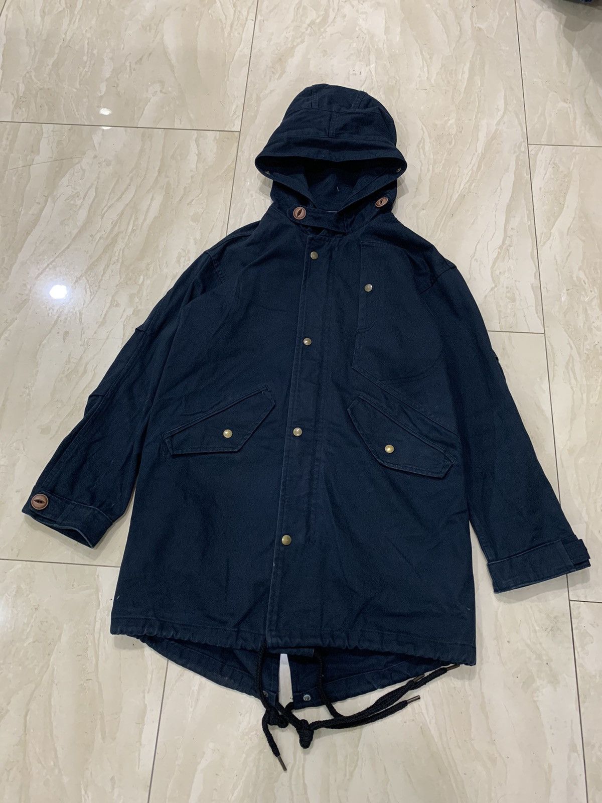Frizmwork parka fishtail navy