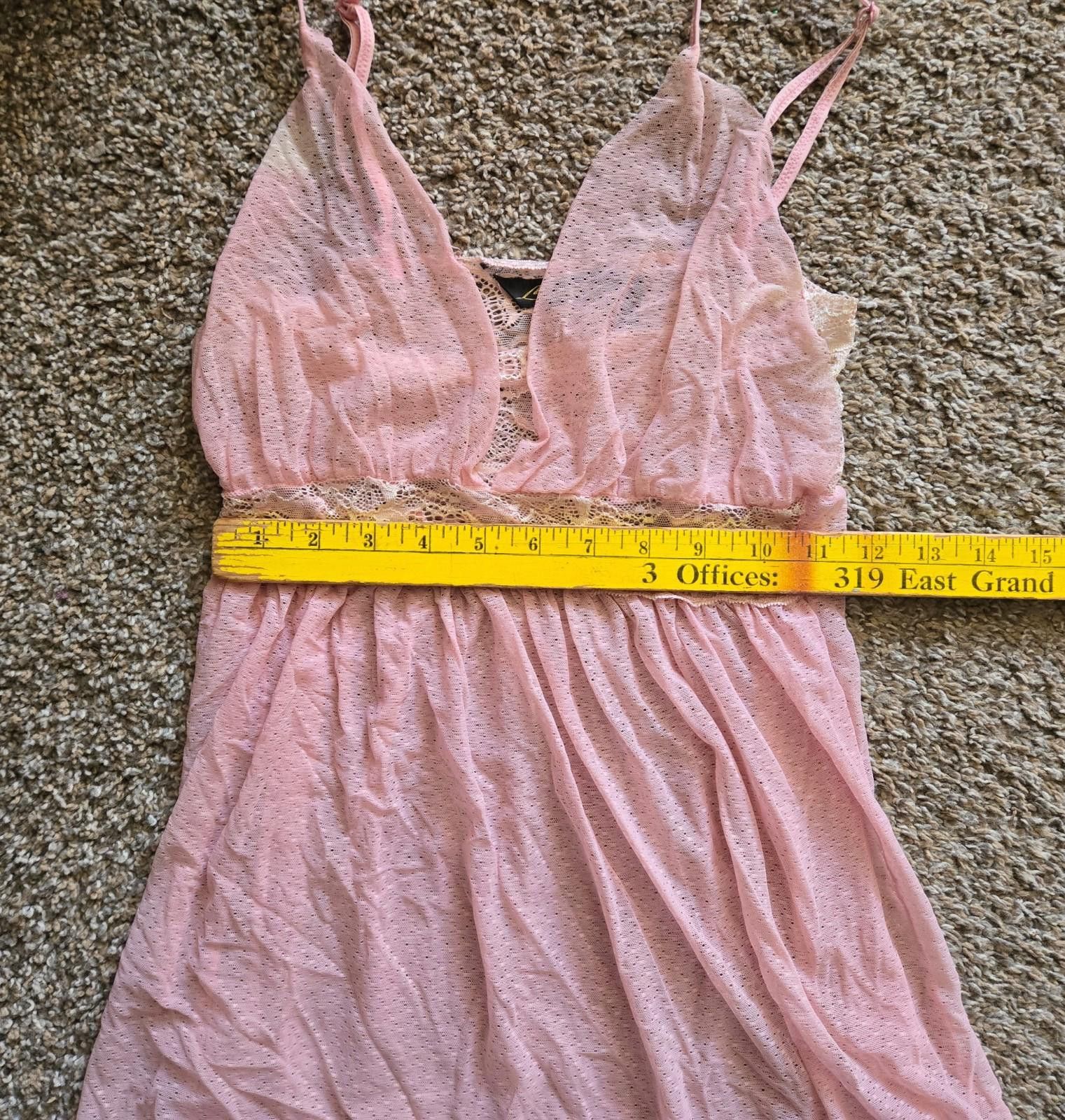 Designer Leonie Lingerie Babydoll Chemise Pink Lace Size Medium Size ONE SIZE - 3 Thumbnail