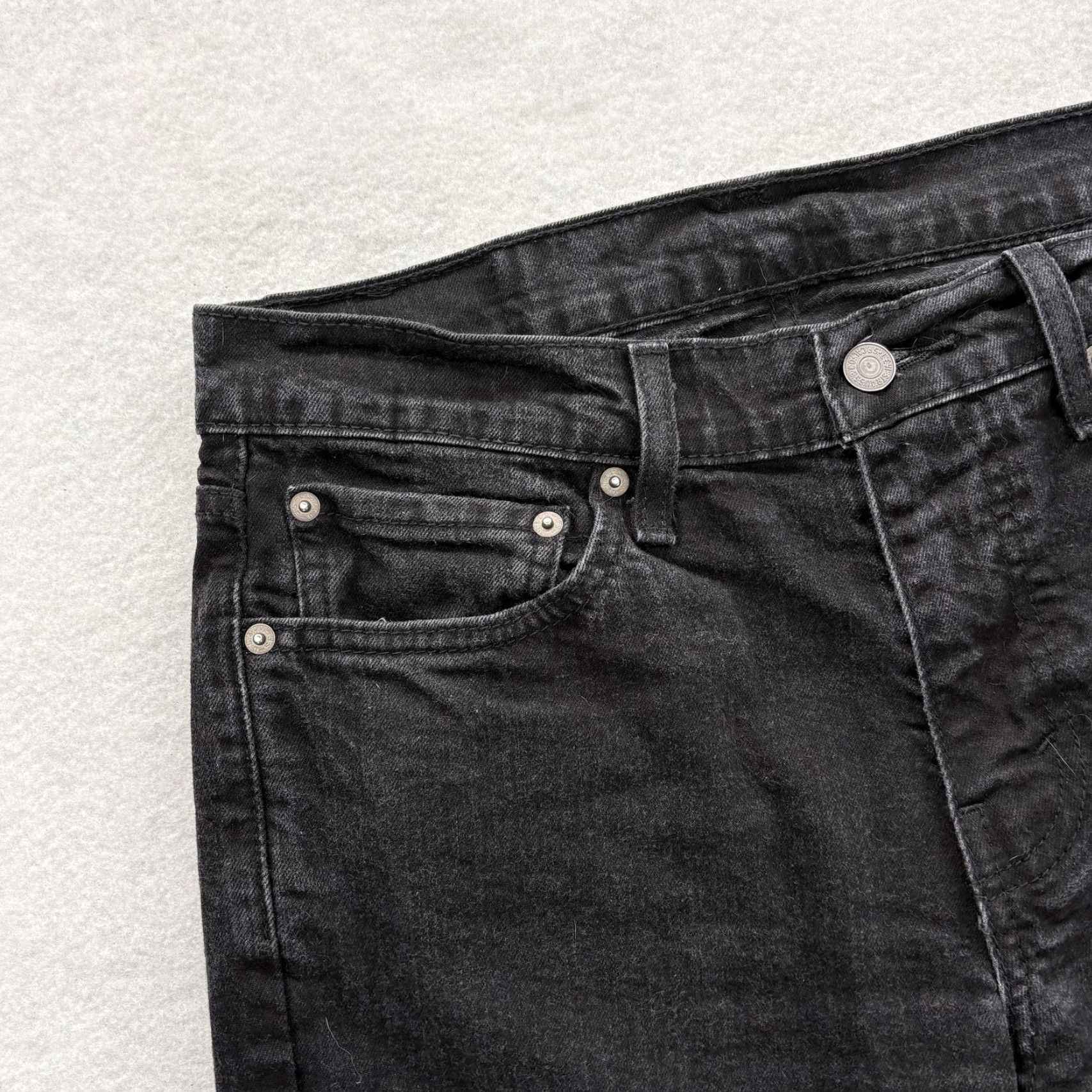 Levi's VINTAGE Levis 511 Jeans Mens 31x32 Black Charcoal Wash Slim Straight Denim Stretch Pants Size US 31 - 3 Thumbnail
