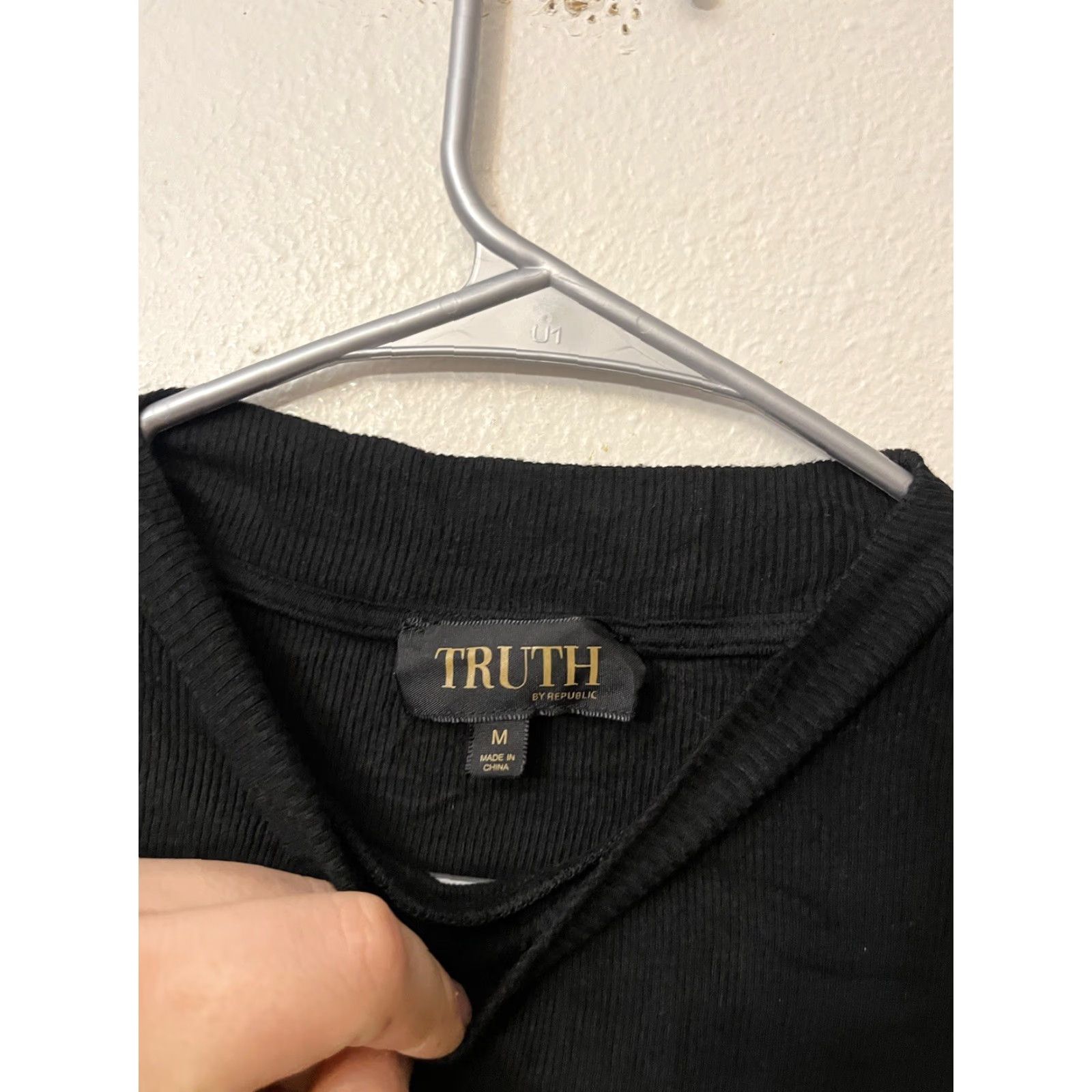 Vintage Truth Republic Blouse Shirt Womens Medium Black Mock Neck Top Size M / US 6-8 / IT 42-44 - 3 Thumbnail