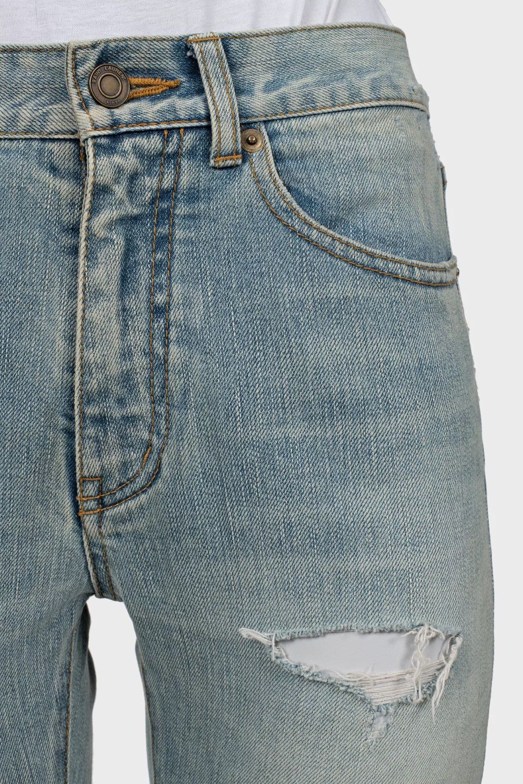 Saint Laurent Paris Hedi Slimane 2015 Crash Denim SAINT LAURENT Jeans nettspend Size US 27 - 6 Thumbnail