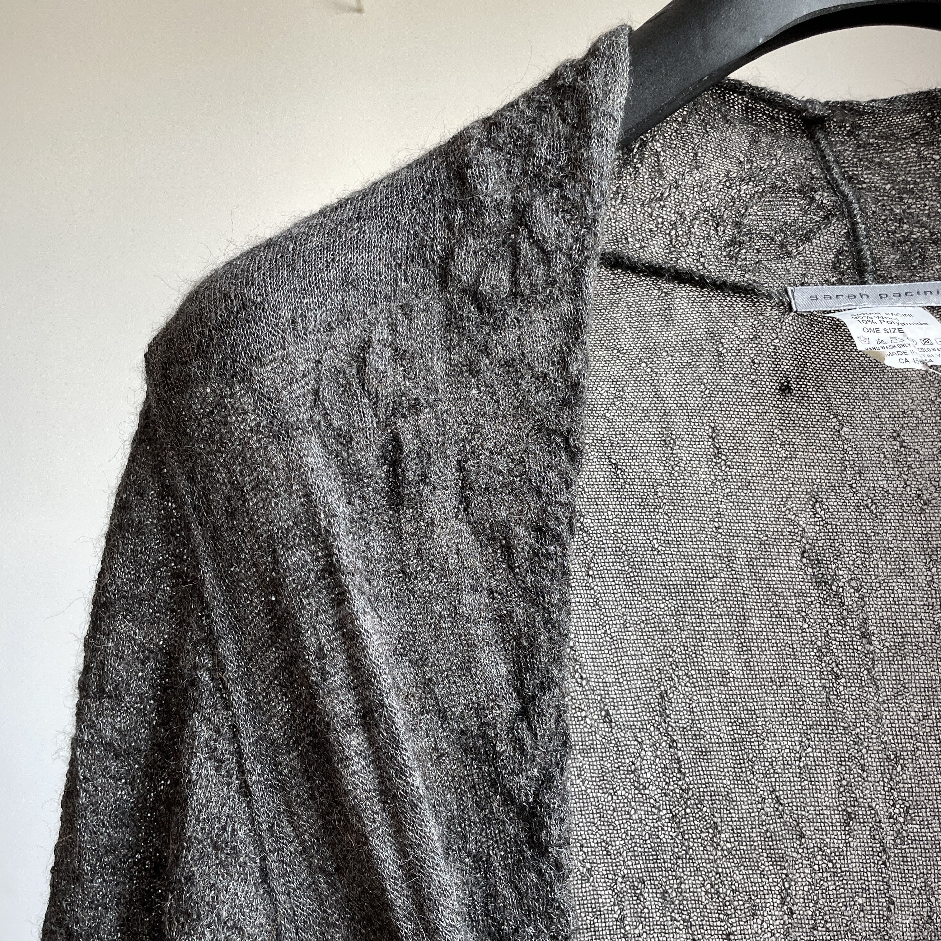 Sarah Pacini Sarah Pacini Crinkled Wool Knit Belted Cardigan Maxi Dress Size ONE SIZE - 7 Thumbnail