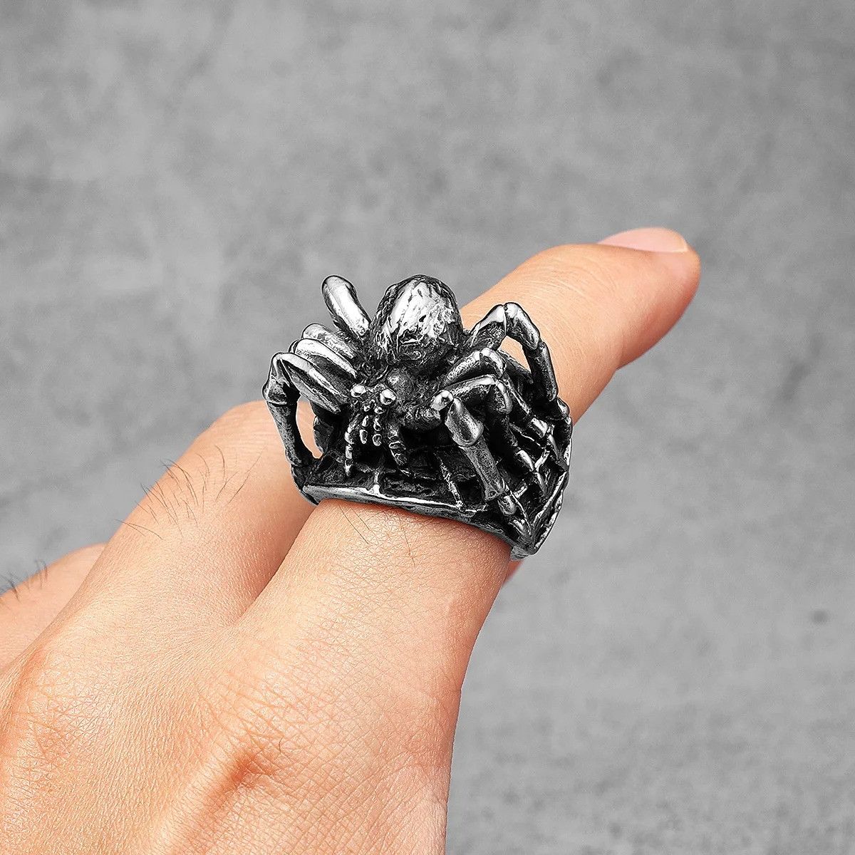 Vintage 3D Poison Spider Stainless Steel Men Ring Size ONE SIZE - 2 Thumbnail