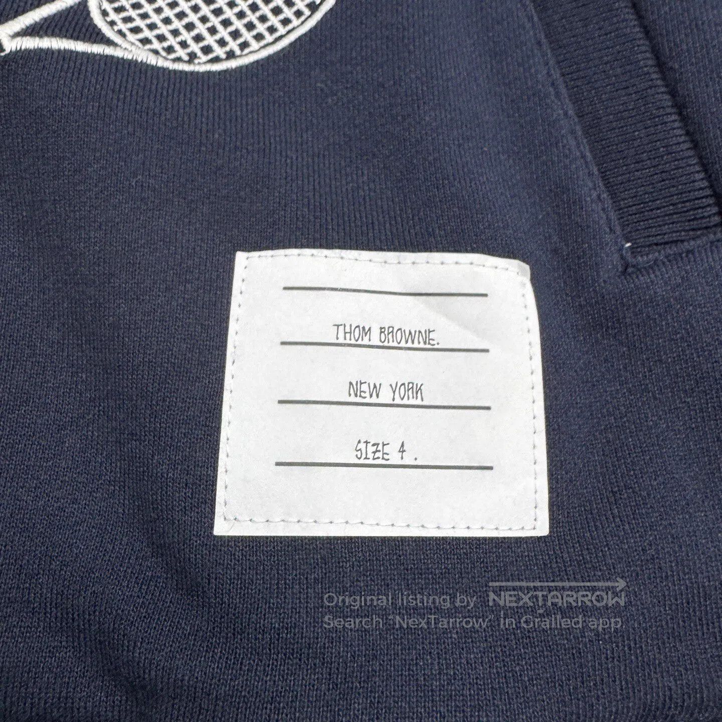 Thom Browne Thom Browne Tennis racket embroidered hoodie| Size US XL / EU 56 / 4 - 3 Thumbnail