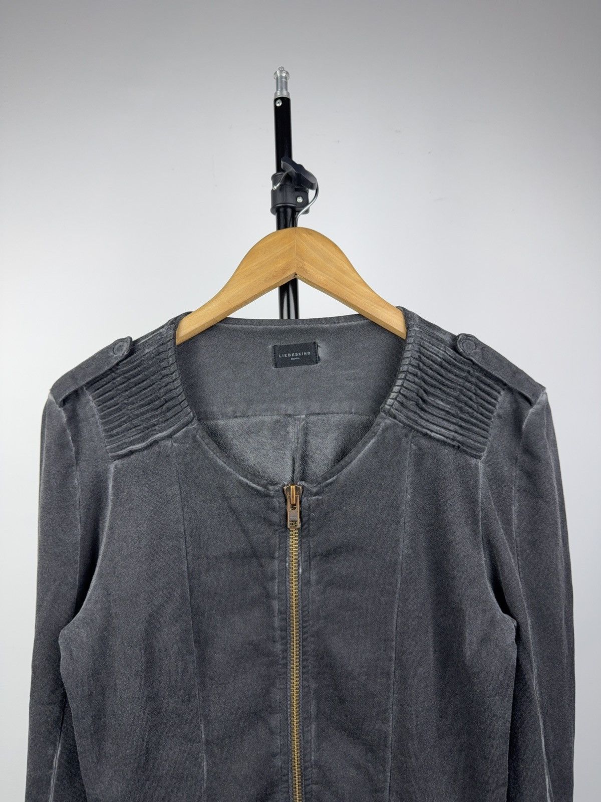 LIEBESKIND BERLIN Avant Garde Gothic Liebeskind Berlin Gray Moto Zip Jacket Size M / US 6-8 / IT 42-44 - 2 Thumbnail