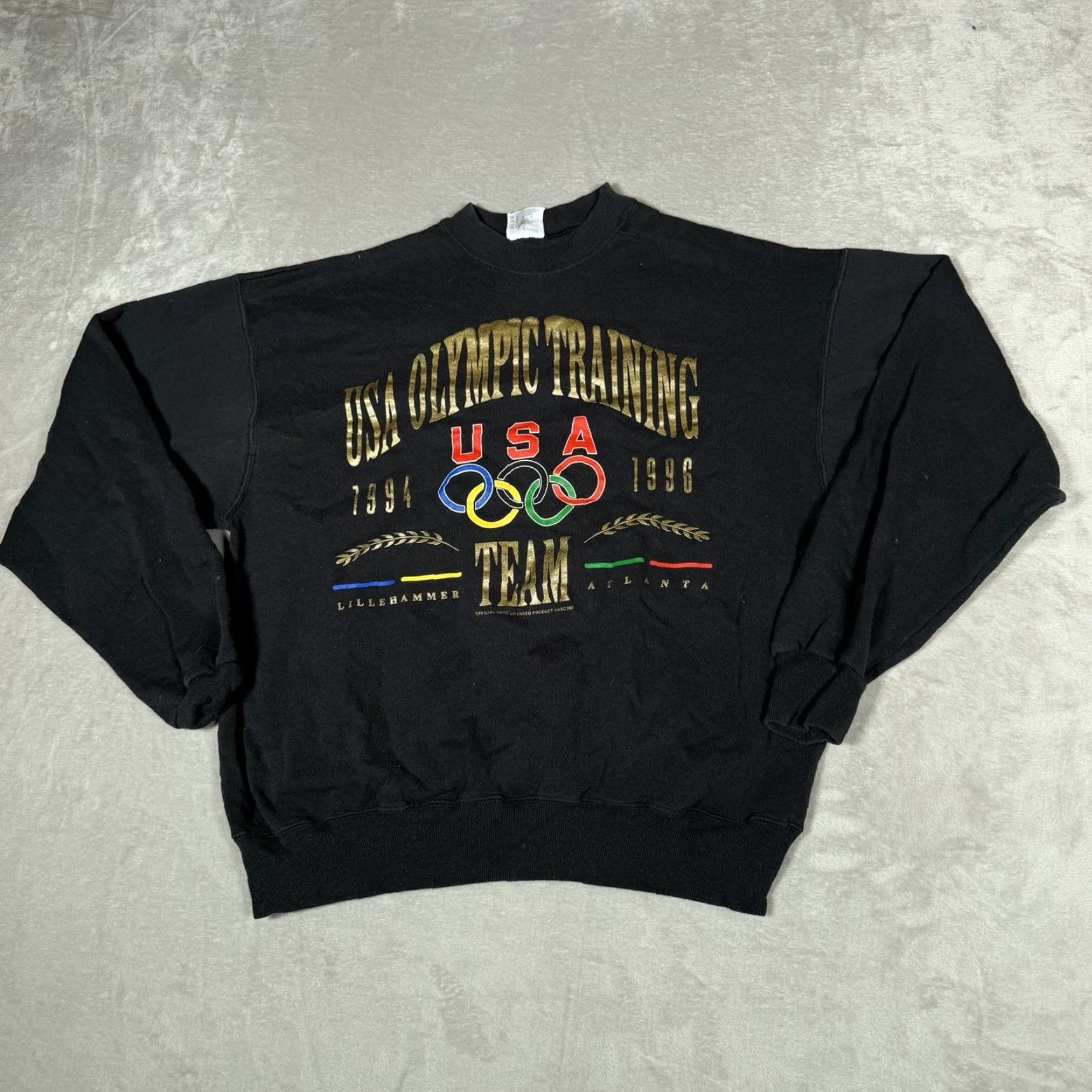 Hanes Vtg Olympic Training Sweatshirt Mens Large Black Hanes Team Crewneck Logo 90s Size US L / EU 52-54 / 3 - 5 Thumbnail