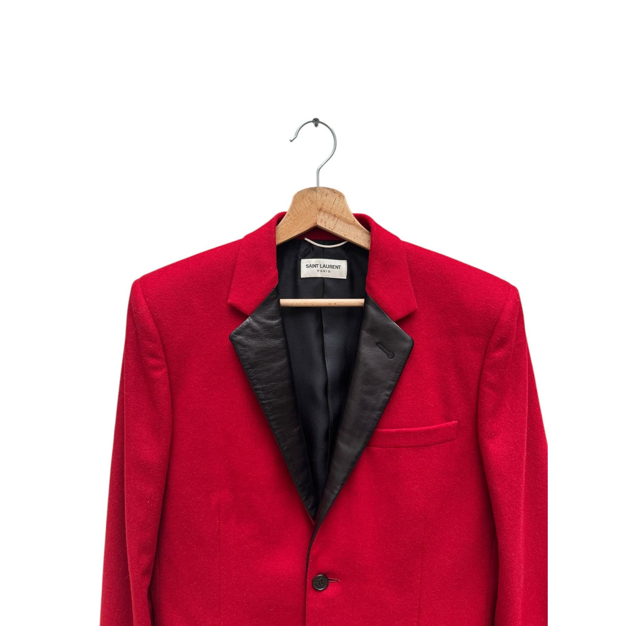 Saint Laurent Paris FW 2013 Red Wool Blazer Jacket Size S / US 4 / IT 40 - 2 Thumbnail