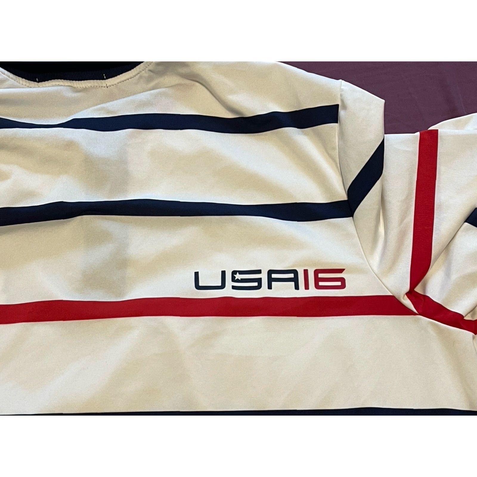 Ralph Lauren RLX Ralph Lauren Ryder Cup USA 2016 Polo Shirt Mens Size L Striped Multicolor Short Sleeve Golf Shirt Size US L / EU 52-54 / 3 - 6 Thumbnail
