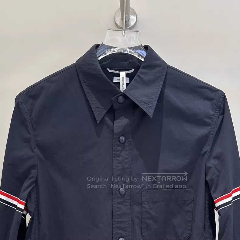 Thom Browne Thom Browne Classic Double Sleeve Logo Jacket in Blue Size US XS / EU 42 / 0 - 3 Thumbnail