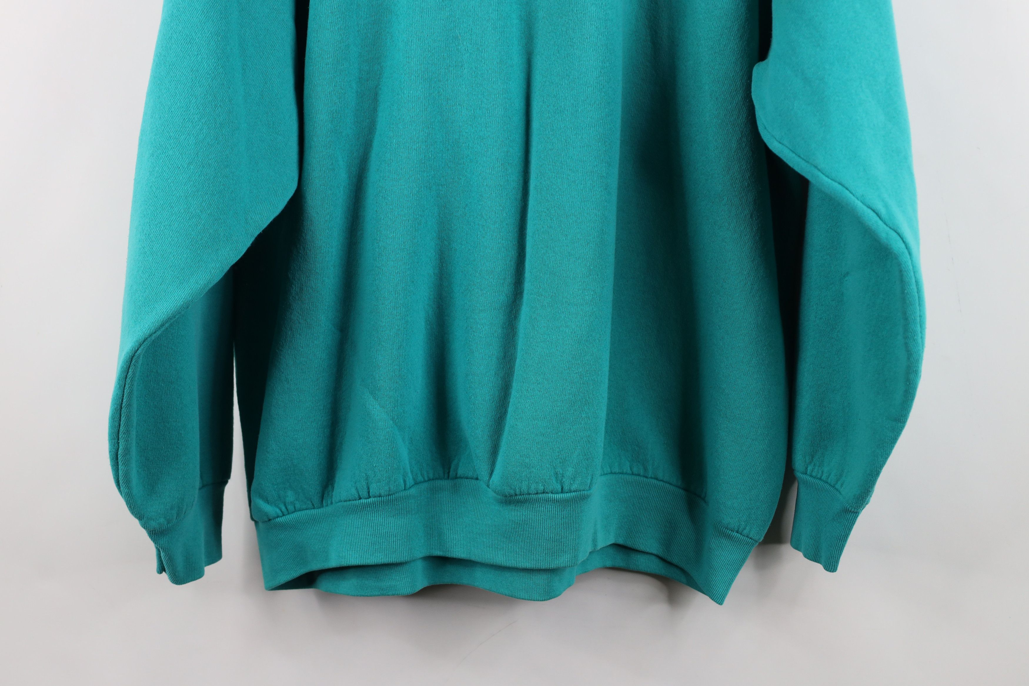 Vintage Vintage 90s Streetwear Heavy Crewneck Sweatshirt Teal USA Size XL / US 12-14 / IT 48-50 - 11 Thumbnail