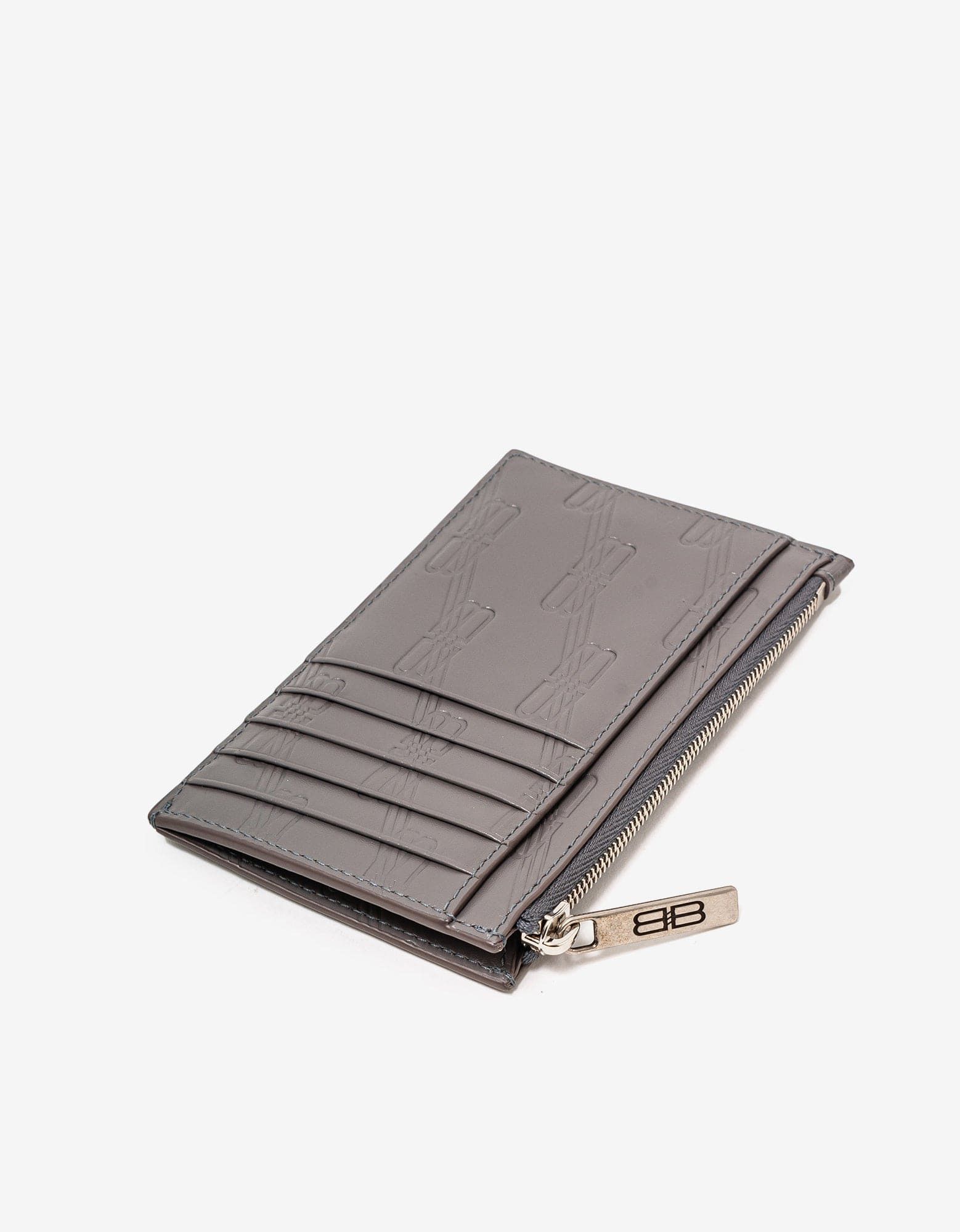 Balenciaga Balenciaga Dark Grey BB Monogram Zip Card Holder Size ONE SIZE - 4 Thumbnail
