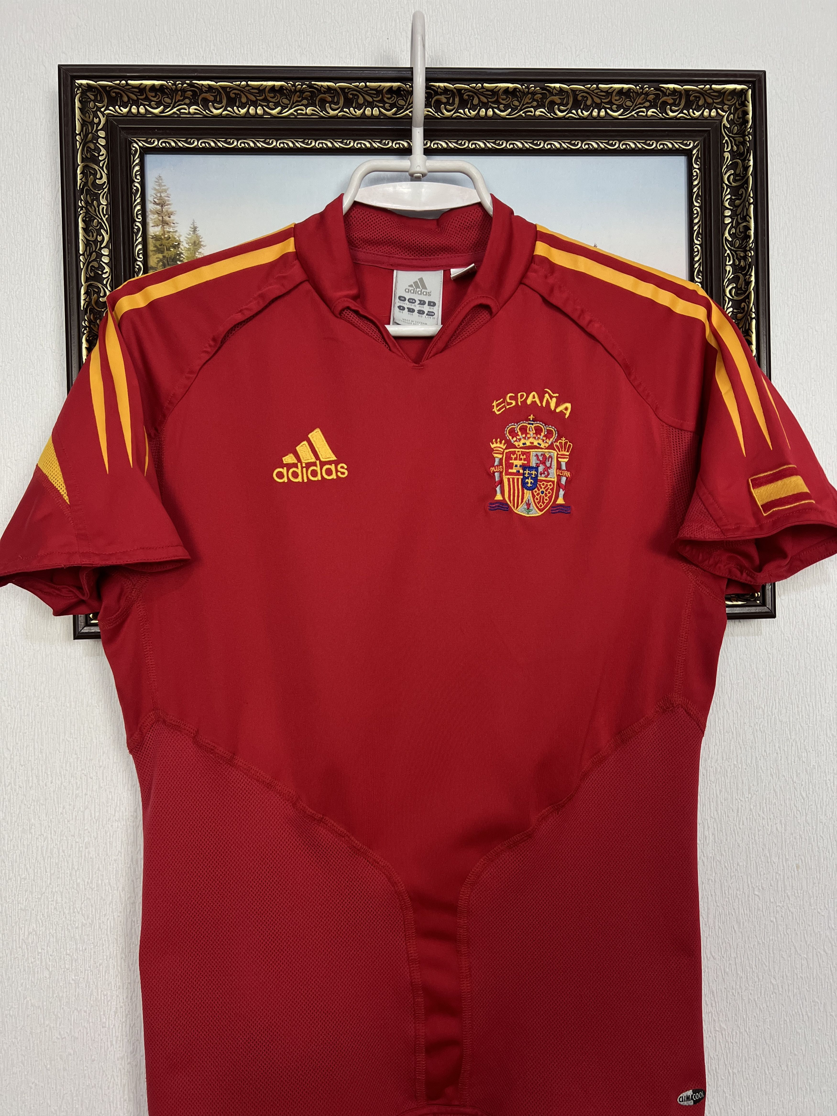 Adidas Spain football shirt 2003 Soccer Jersey Trikot Camiseta Boys Size US L / EU 52-54 / 3 - 2 Thumbnail