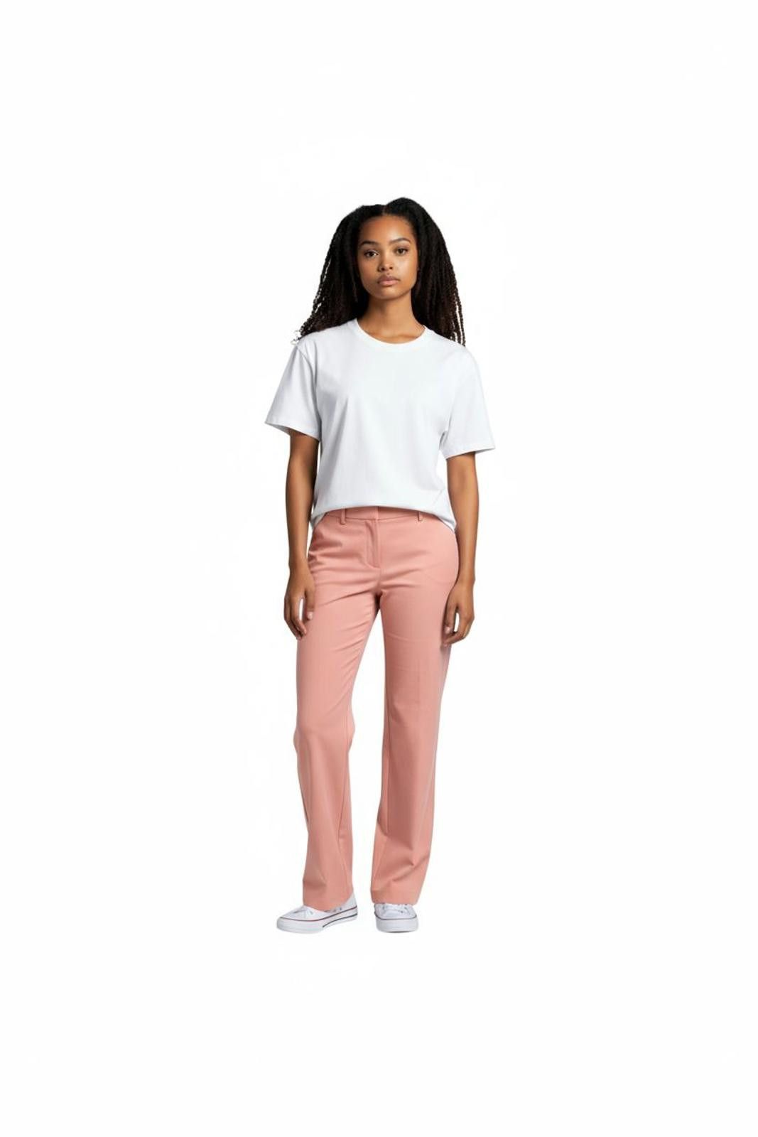 Zara ZARA Women's Straight Leg Pink Pants Size 24" / US 00 / IT 34 - 2 Thumbnail