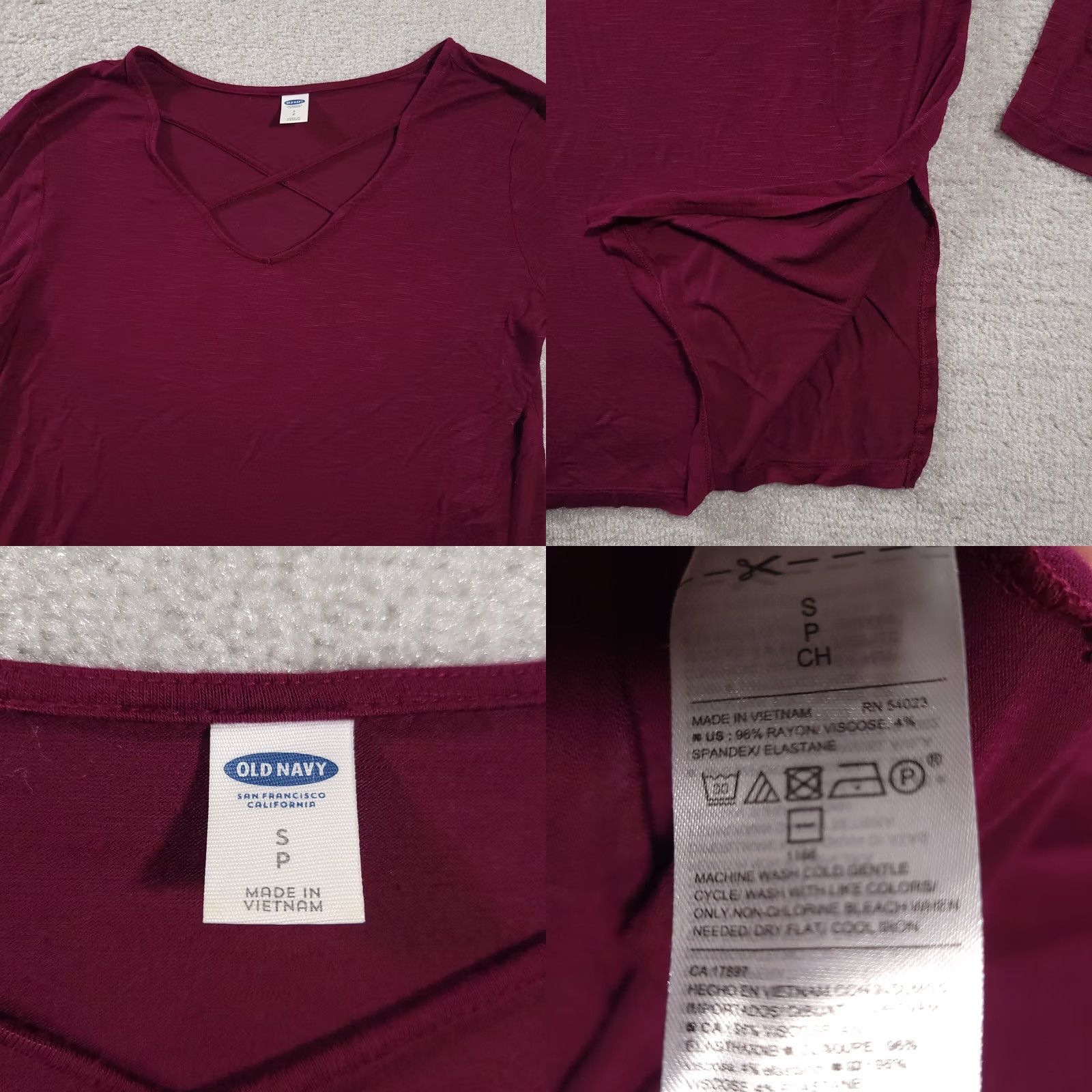 Old Navy Old Navy Burgundy Tunic Top Shirt Long Sleeve Womens Small Stretch Size S / US 4 / IT 40 - 8 Thumbnail