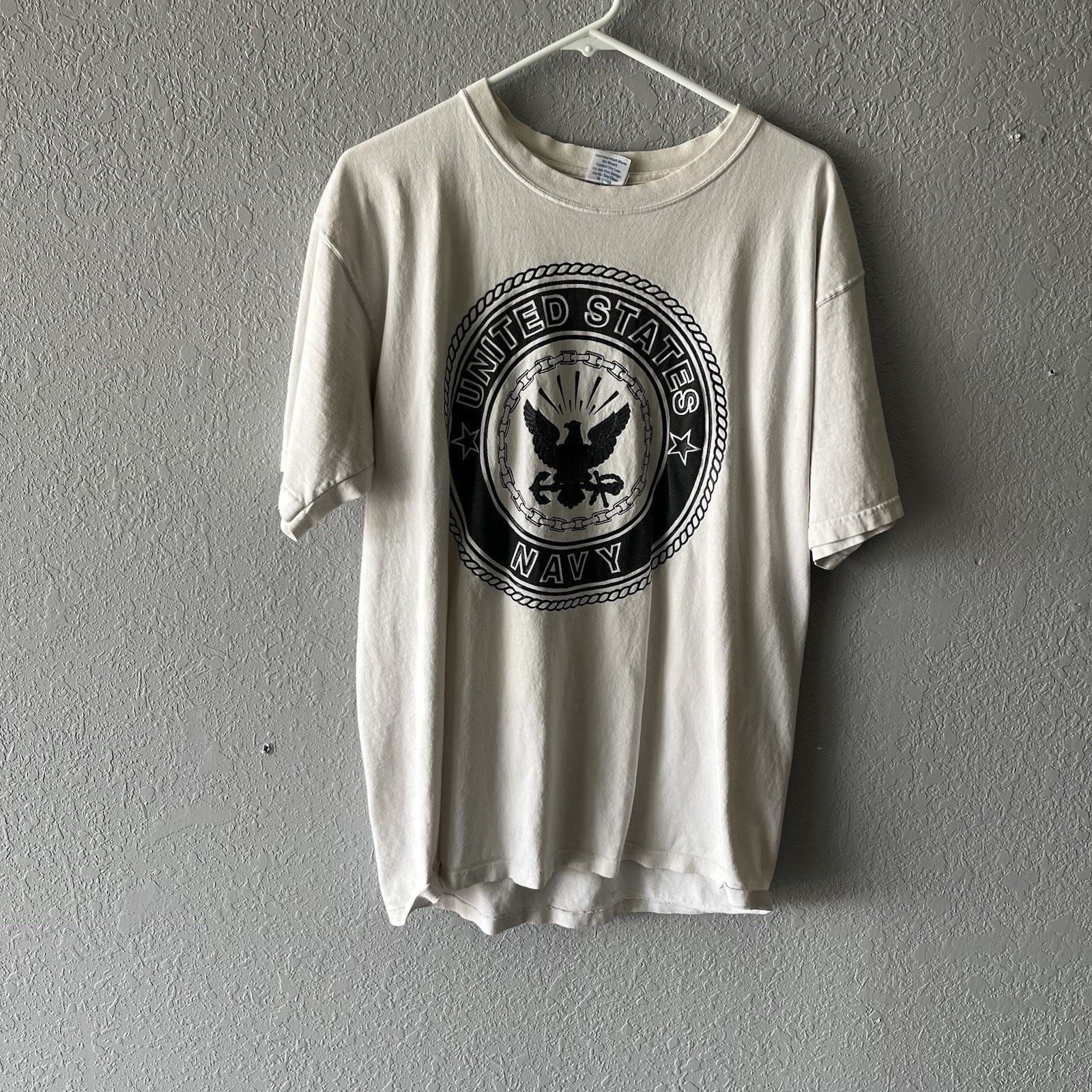 Vintage Vintage White United States Navy Tshirt Men’s Large Short Sl Size US L / EU 52-54 / 3 - 1 Thumbnail