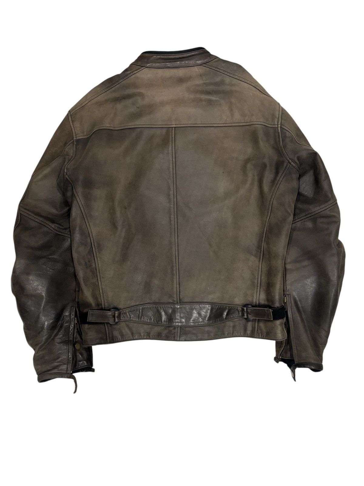 Halston III Helstons Vintage Brown Leather Motorcycle Jacket Cafe Racer Size US L / EU 52-54 / 3 - 2 Thumbnail