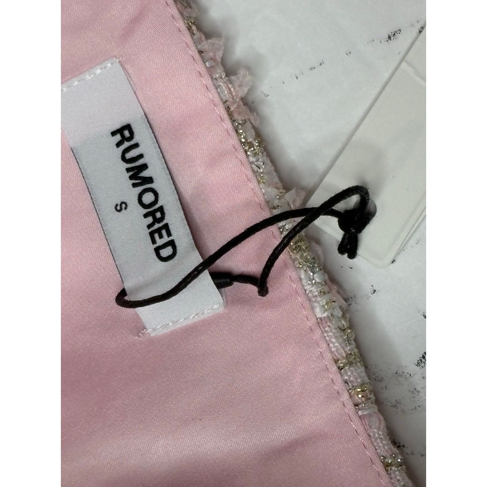 Other Rumored + Revolve Coco Mini Skirt SMALL Tweed Pink Cottage Size 26" / US 2 / IT 38 - 2 Thumbnail