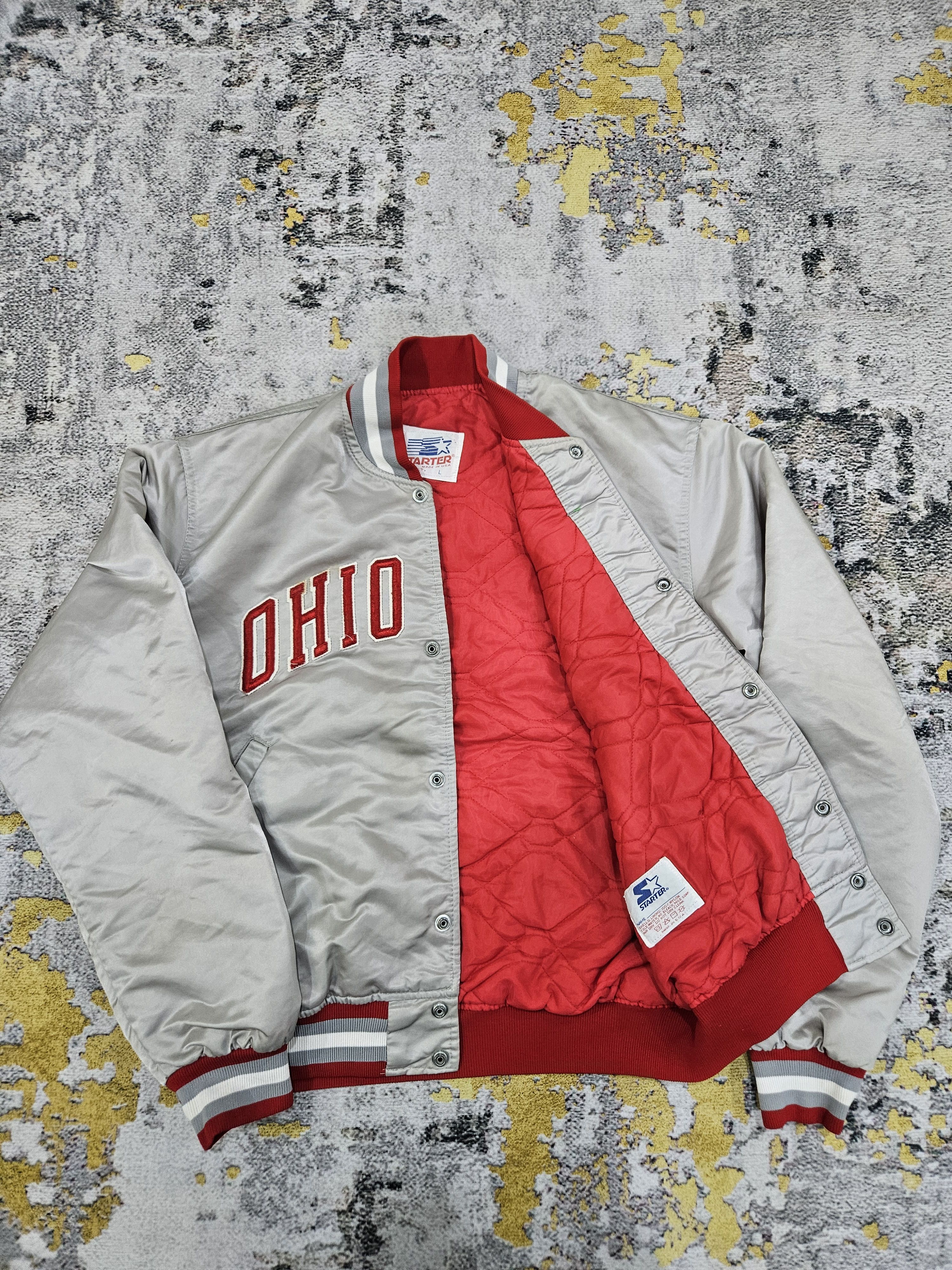 Starter Vintage 90s STARTER Ohio State Buckeyes Satin Bomber Jacket Size US L / EU 52-54 / 3 - 3 Thumbnail