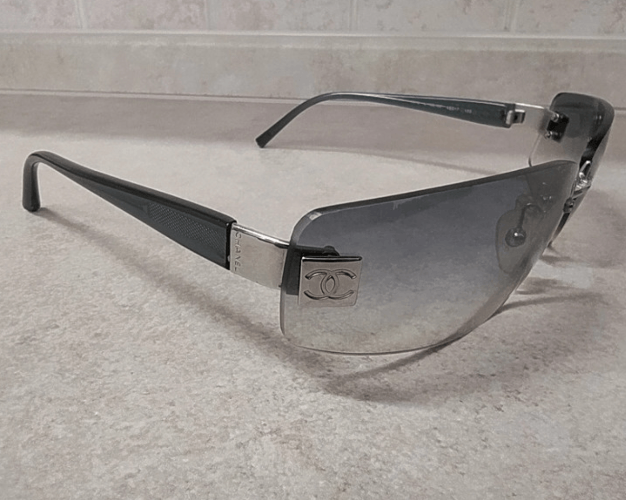 Chanel × Vintage CHANEL Sunglasses 4018 Mask Visor Rimless Ski Shield 4033 Size ONE SIZE - 6 Thumbnail