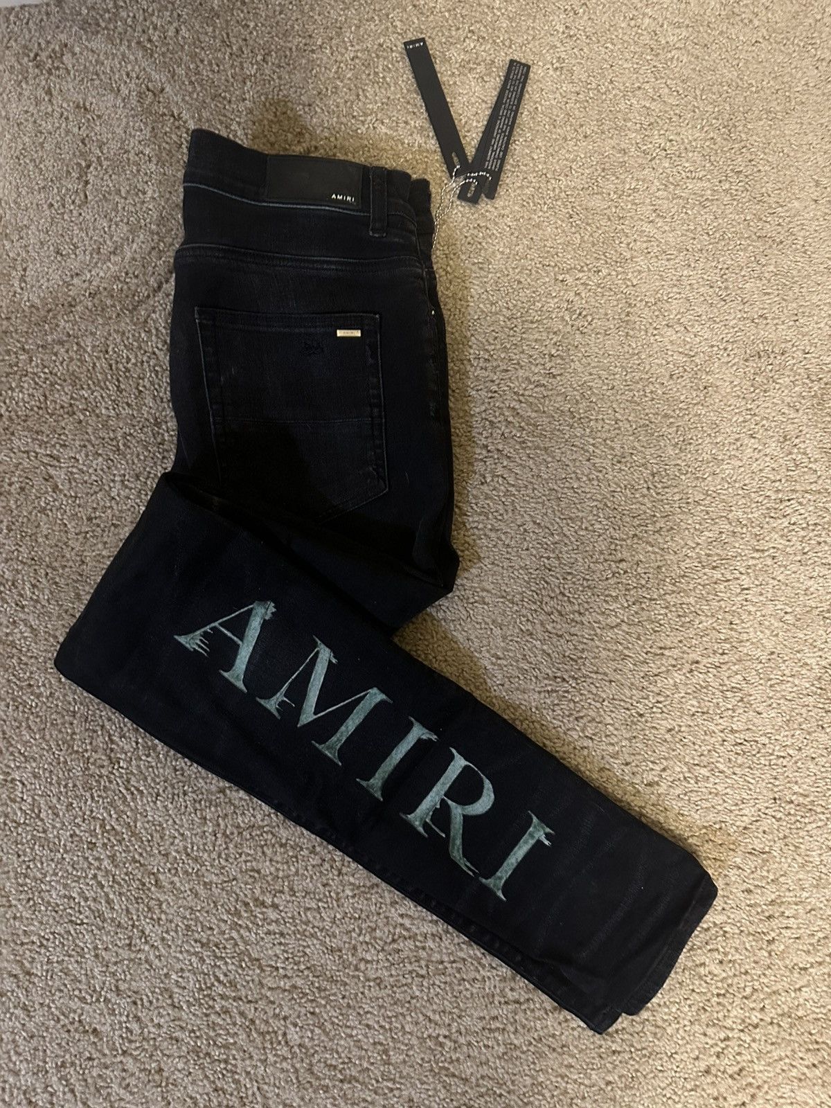 Amiri Amiri Watercolor Logo Jeans Size US 32 / EU 48 - 2 Thumbnail