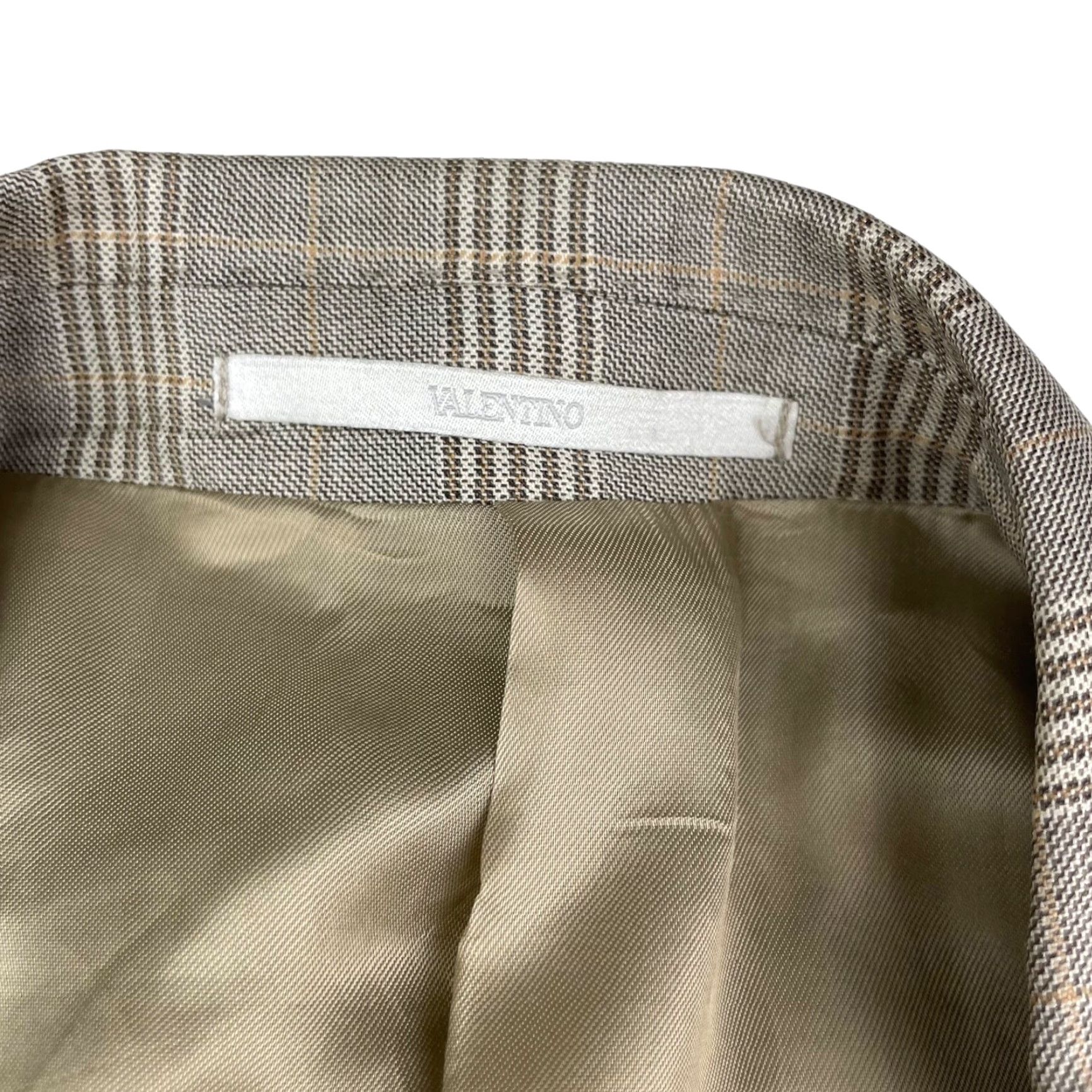 Valentino Valentino Blazer Men’s 42R Wool Plaid Brown 2-Button Notch Lapel Double-Vented Italy Casual Travel Regular Mens Size 42R - 5 Thumbnail