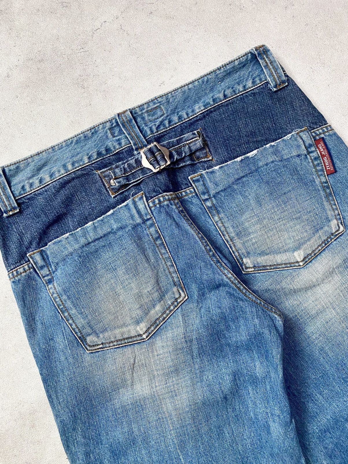 Japanese Brand Vintage Y2K Zero G Jeans 2tone Buckleback Size US 34 / EU 50 - 6 Thumbnail