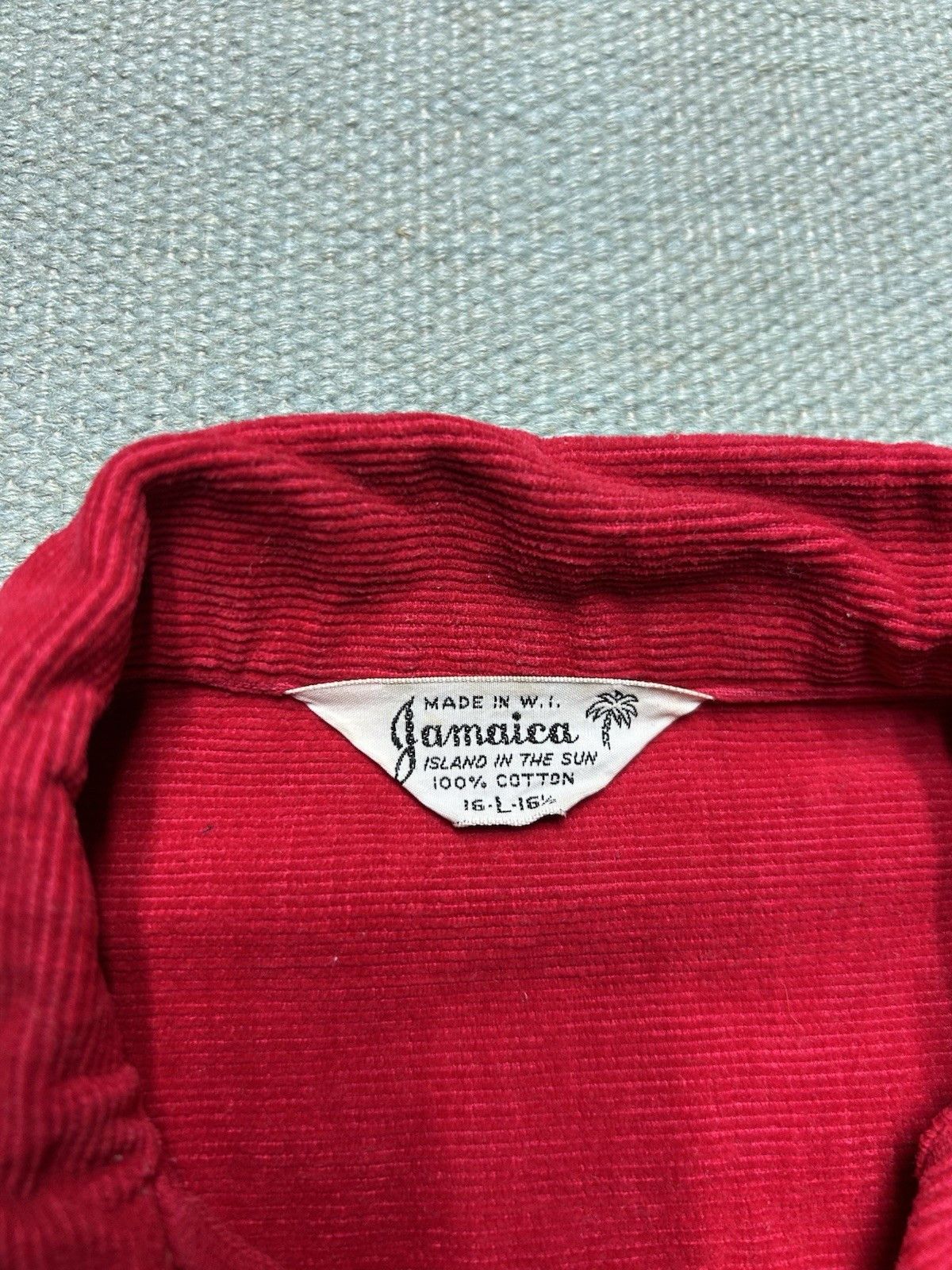 Vintage Vtg 50s button shirt loop collar corduroy rockabilly large Size US L / EU 52-54 / 3 - 5 Thumbnail