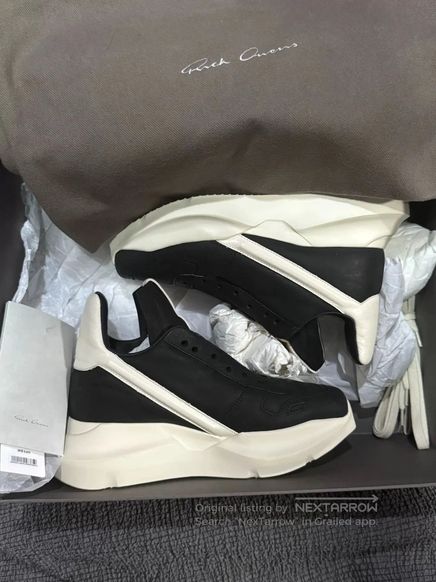 Rick Owens Rick Owens Black and White Thick Sole Sneakers. Size US 5 / EU 37 - 1 Thumbnail