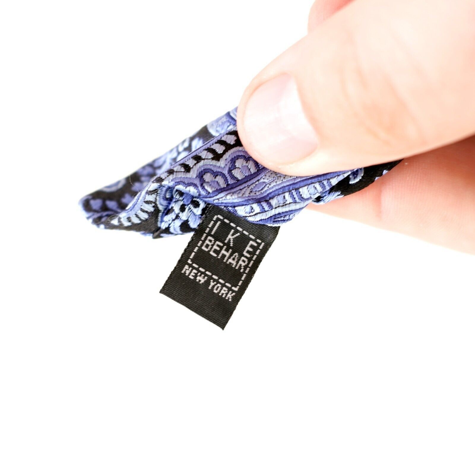 Ike Behar Ike Behar New York Blue Black Paisley Woven Silk Tie Size ONE SIZE - 4 Thumbnail