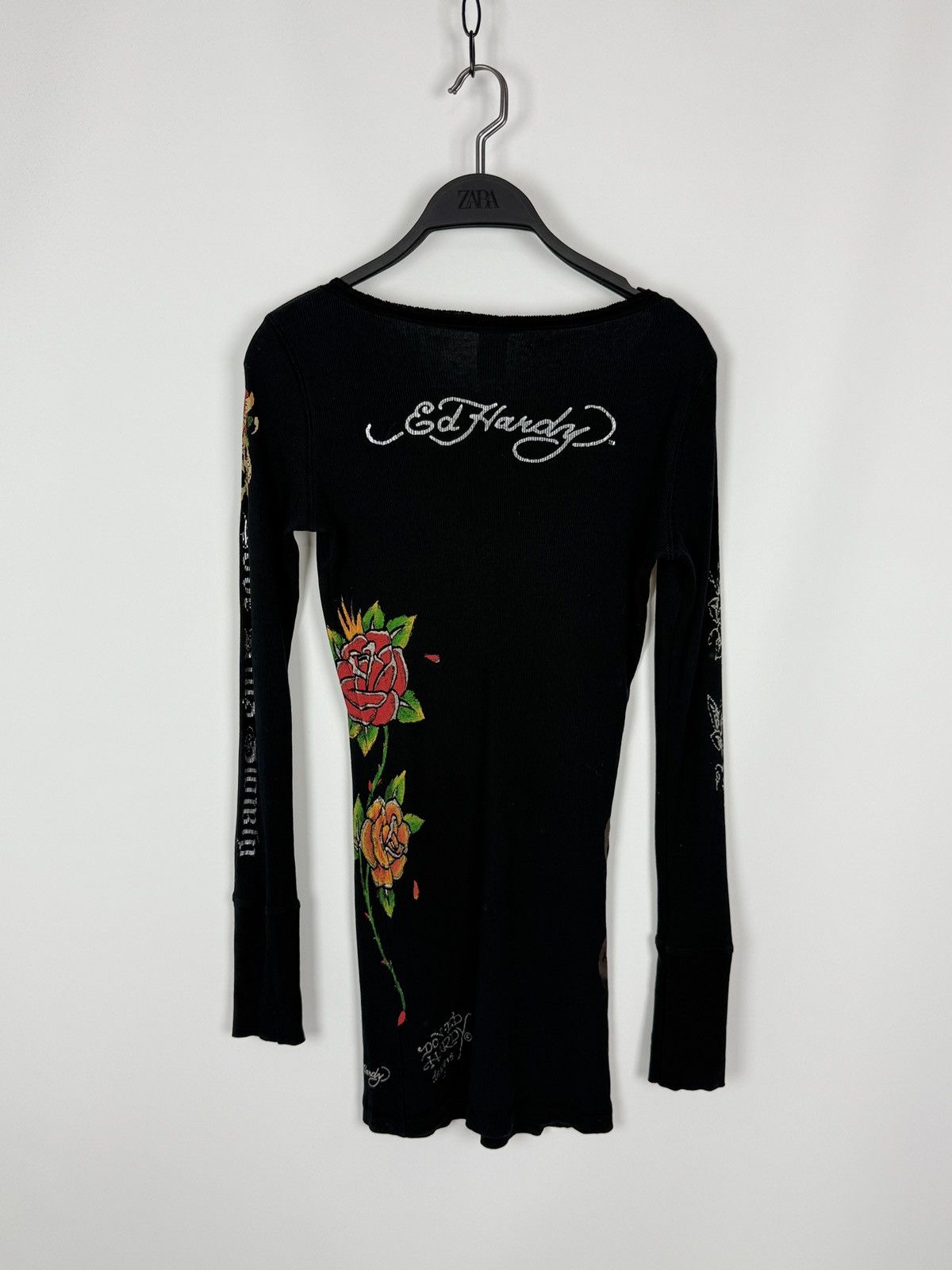 Ed Hardy Y2K Vintage Ed Hardy Printed V-Neck Ribbed Mini Dress Size M / US 6-8 / IT 42-44 - 6 Thumbnail