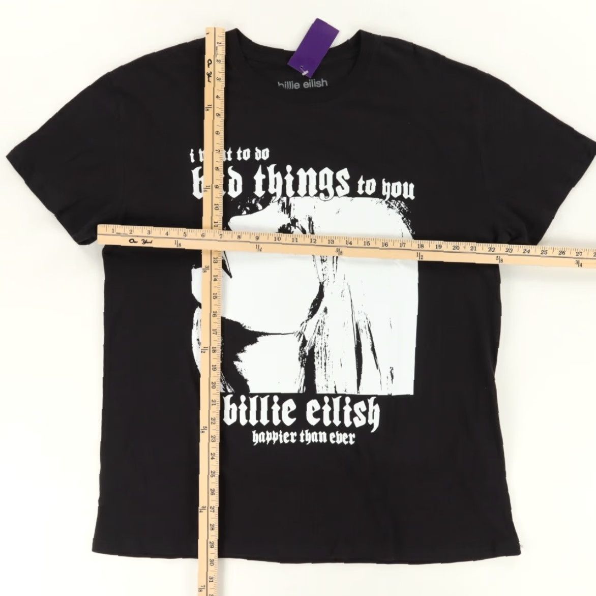 Vintage Billie Eilish Shirt Unisex 2XL Black Happier than Ever Solid T-Shirt Mens Ladies Boys Girls Size US XXL / EU 58 / 5 - 3 Thumbnail
