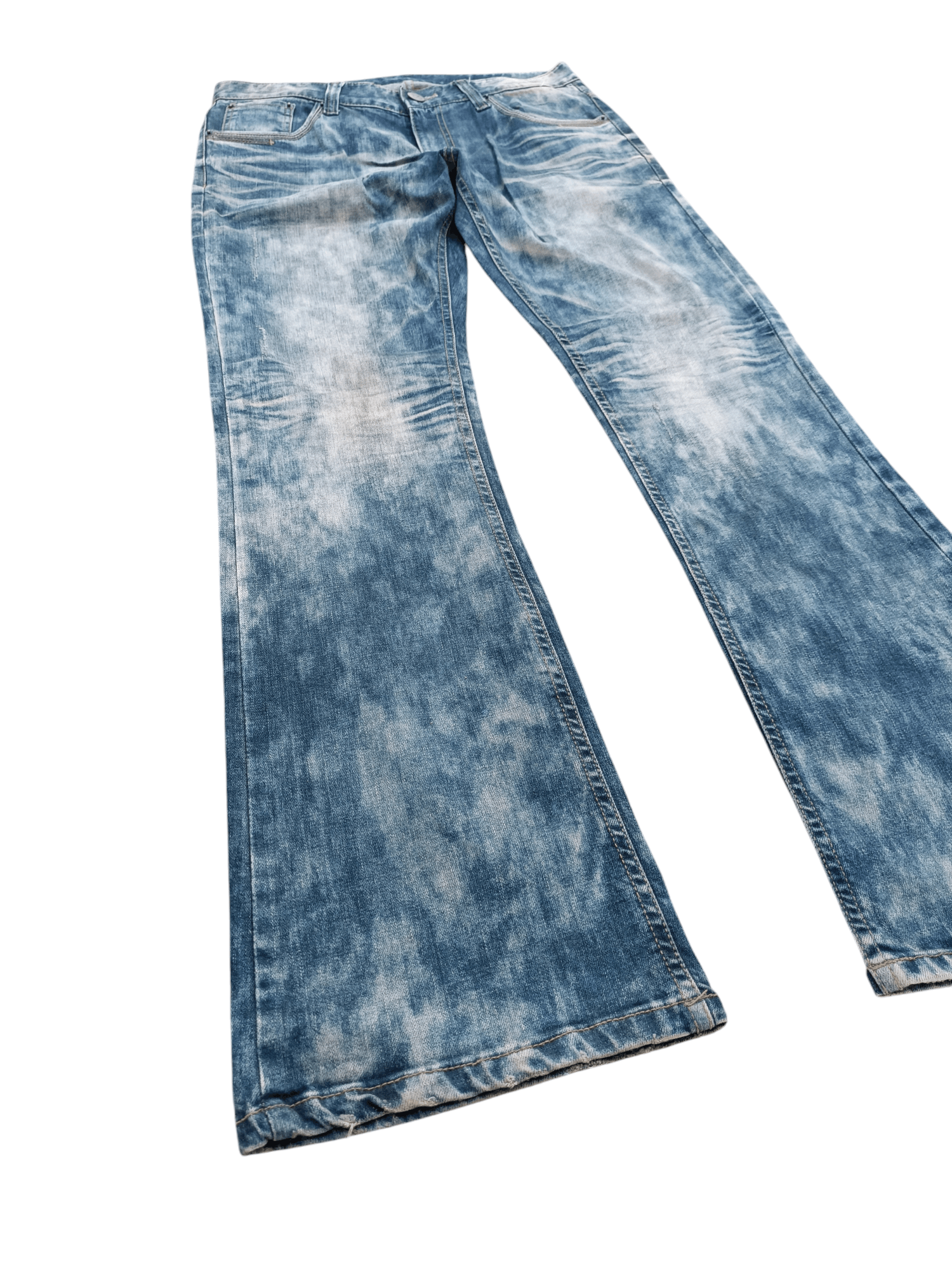 Other RARE 💥 FLARED JAPANESE BRAND TIE-DYE WHISKERS FADED DENIM Size US 33 - 1 Thumbnail