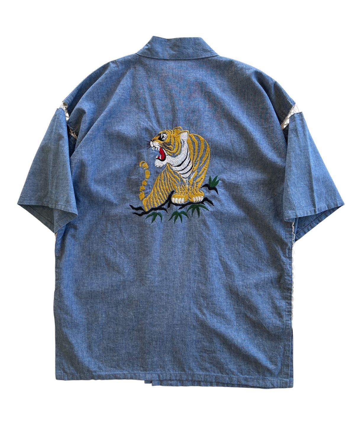 Japanese Brand RARE! Tiger Motif Gold Embroidery Noragi Haori Kimono Size US L / EU 52-54 / 3 - 1 Thumbnail