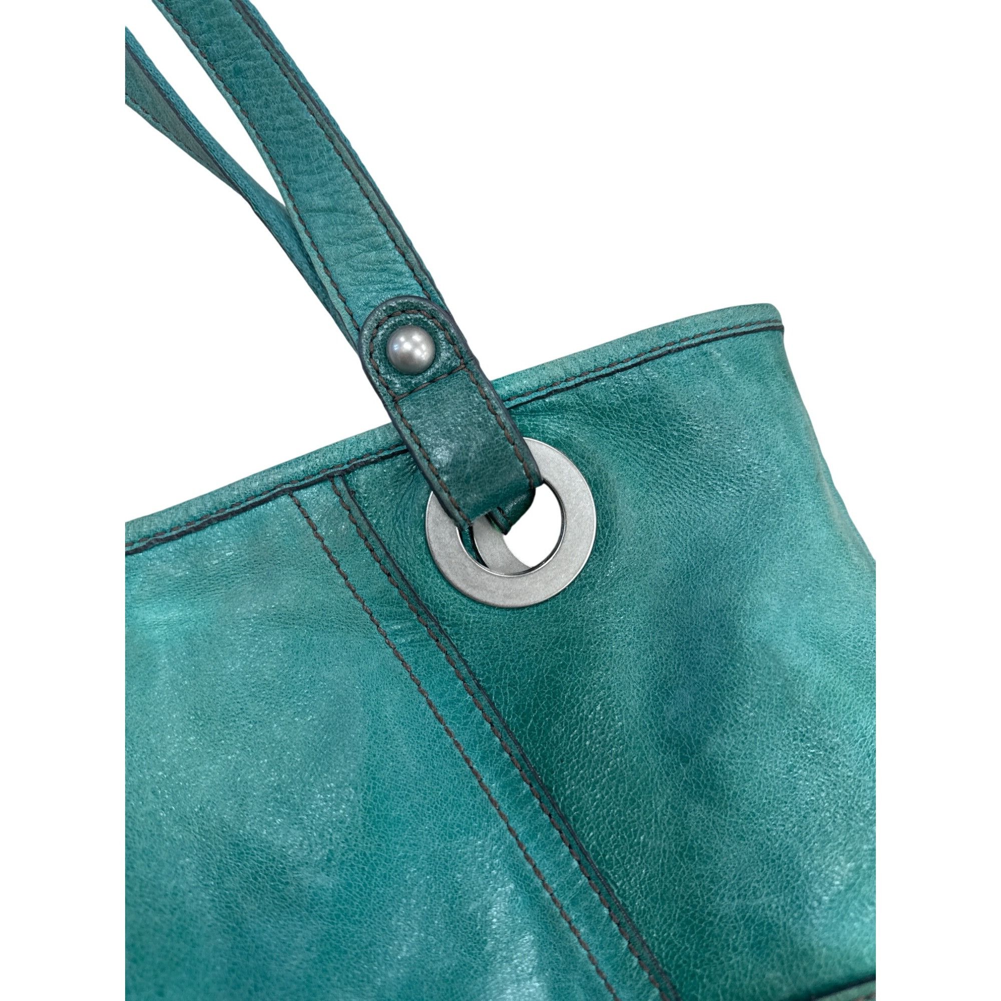 Fossil Fossil Vintage Womens Green Leather Shoulder Bag Purse Size ONE SIZE - 4 Thumbnail