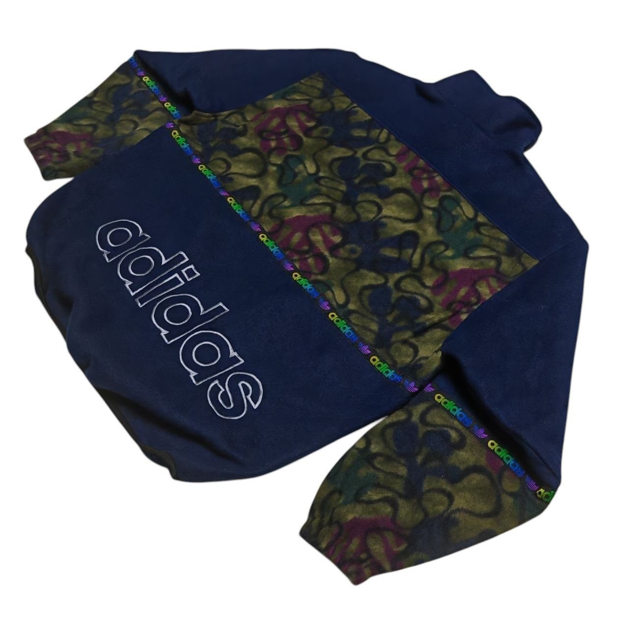 Adidas Rare Vintage Adidas Trefoils Fleece Sweater By Decente Japan Size US M / EU 48-50 / 2 - 7 Thumbnail