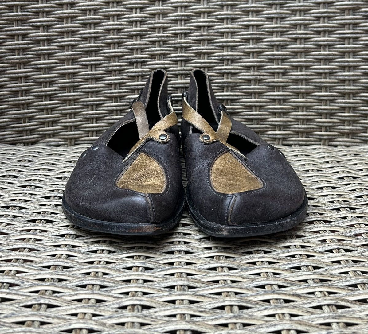 CYDWOQ × Handmade CYDWOQ Pedal Leather Flats Mary Jane Shoes Sz 36 Hand Made Size US 6 / IT 36 - 2 Thumbnail