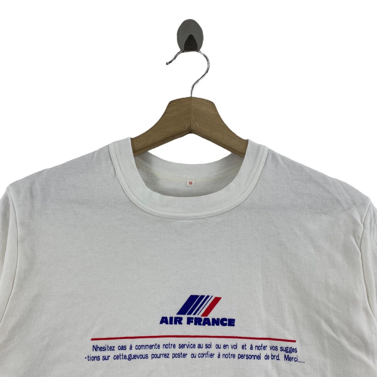 Vintage Vintage 80s AIR FRANCE Airlines Logo Print White Official Size US M / EU 48-50 / 2 - 2 Thumbnail