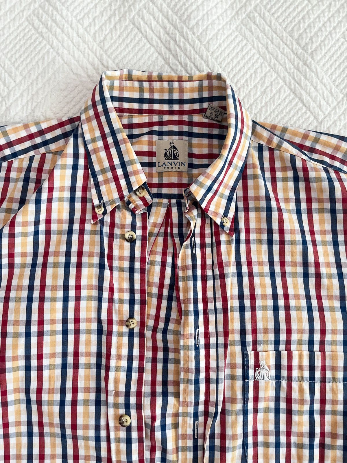 Lanvin Vintage Lanvin Paris Checkered Button-Down Shirt Size US L / EU 52-54 / 3 - 2 Thumbnail