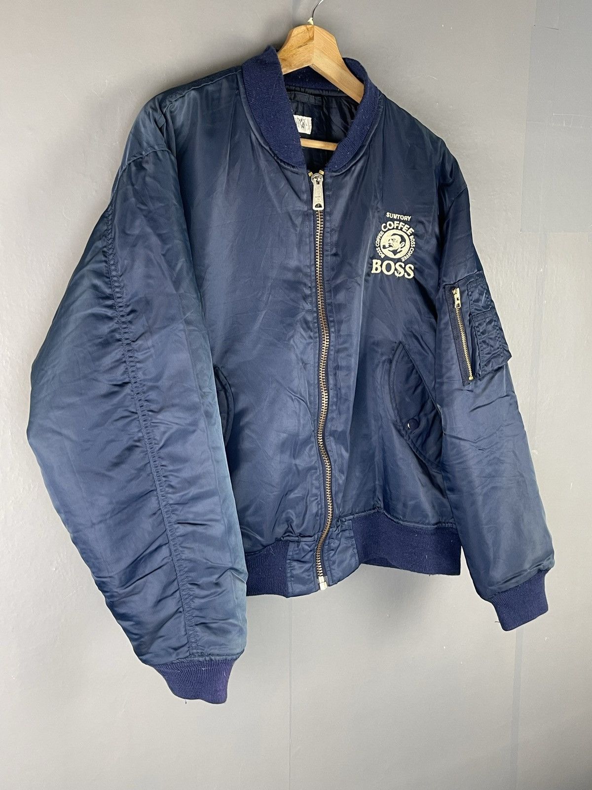 Japanese Brand × Vintage Vintage Suntory Boss Coffe Big Logo Embroidery Bomber Jacker Size US M / EU 48-50 / 2 - 6 Thumbnail