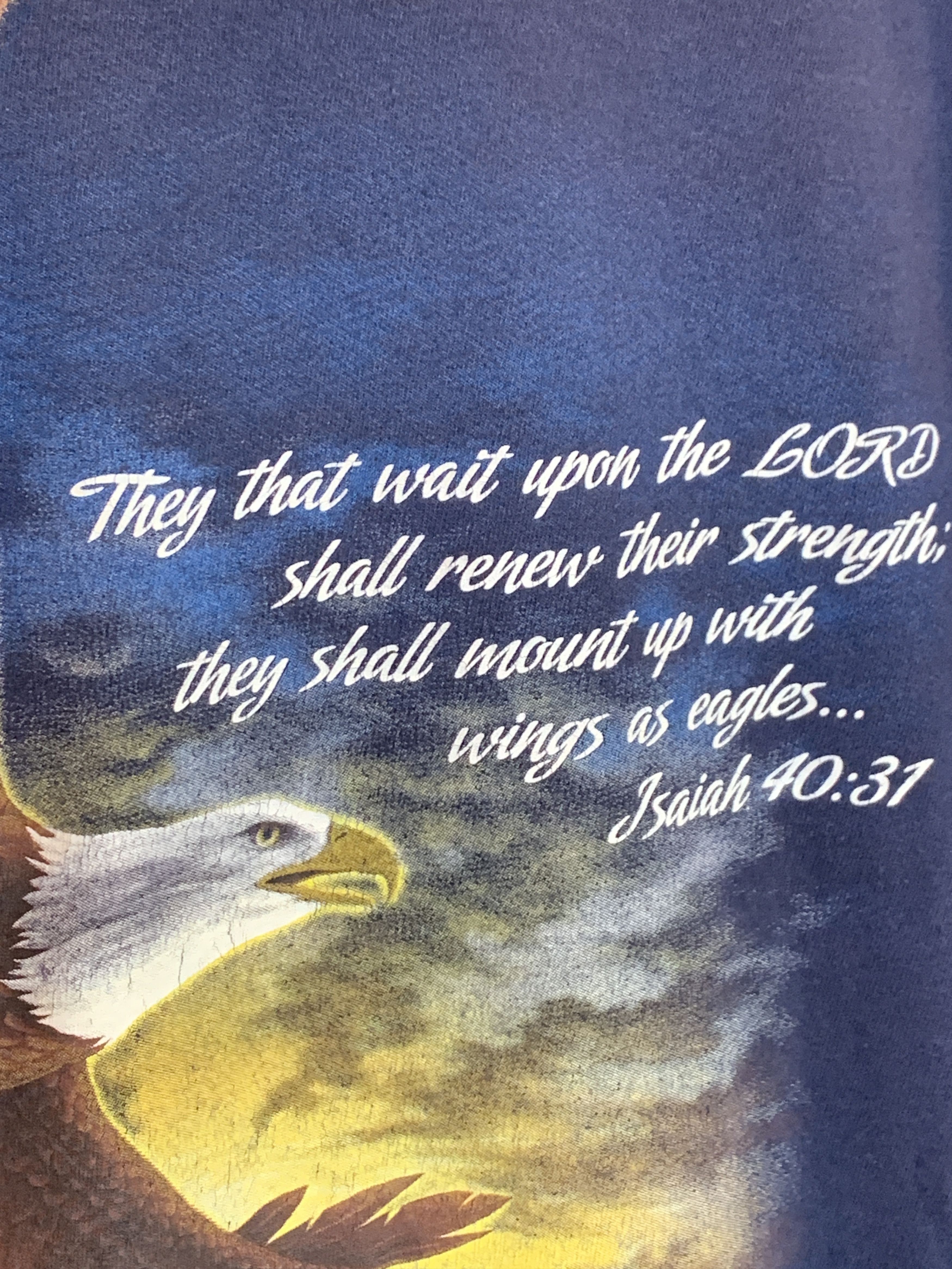 Vintage *RARE* Jesus Christ Wings As Eagles Isaiah 40:31 Art T-Shirt Size US XL / EU 56 / 4 - 3 Thumbnail