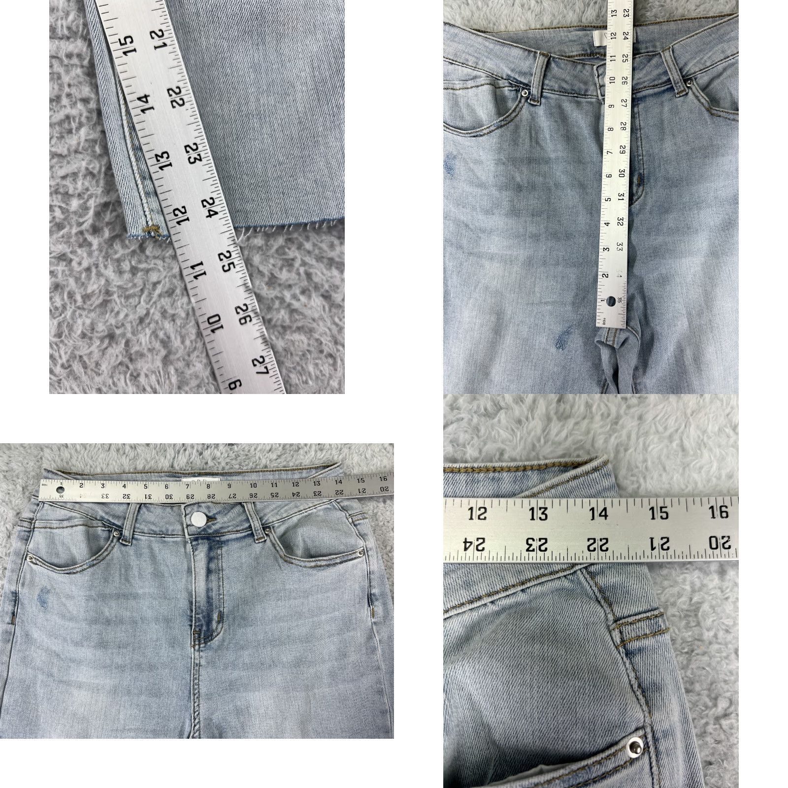 Vintage Lafudeo Jeans Women Large Blue Denim Light Wash 5-Pocket Regular Cotton Stretch Mom Style Size 36" / US 14 / IT 50 - 9 Thumbnail