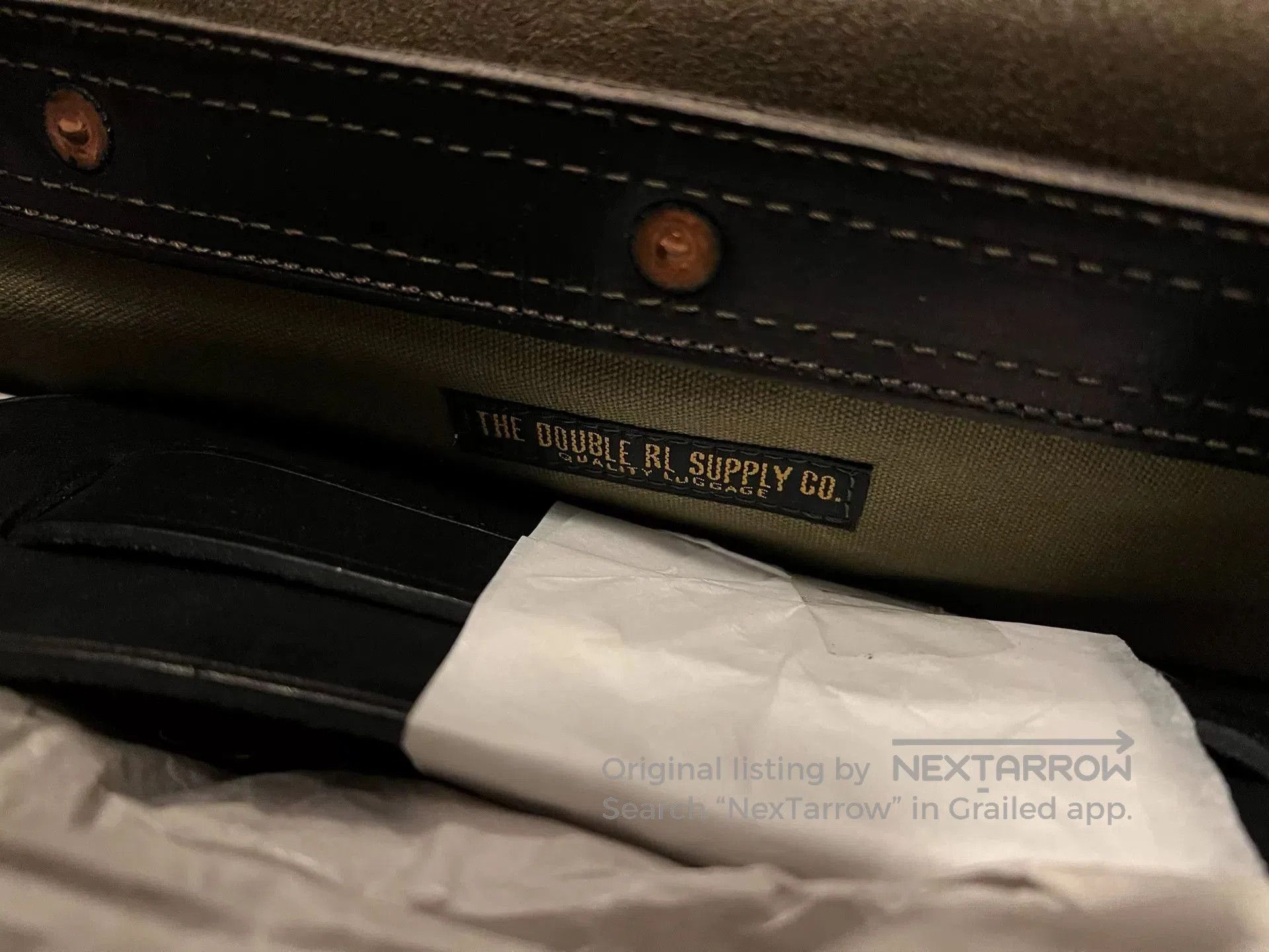 RRL Ralph Lauren RRL Double RL Black Leather Messenger Bag. Size ONE SIZE - 4 Thumbnail