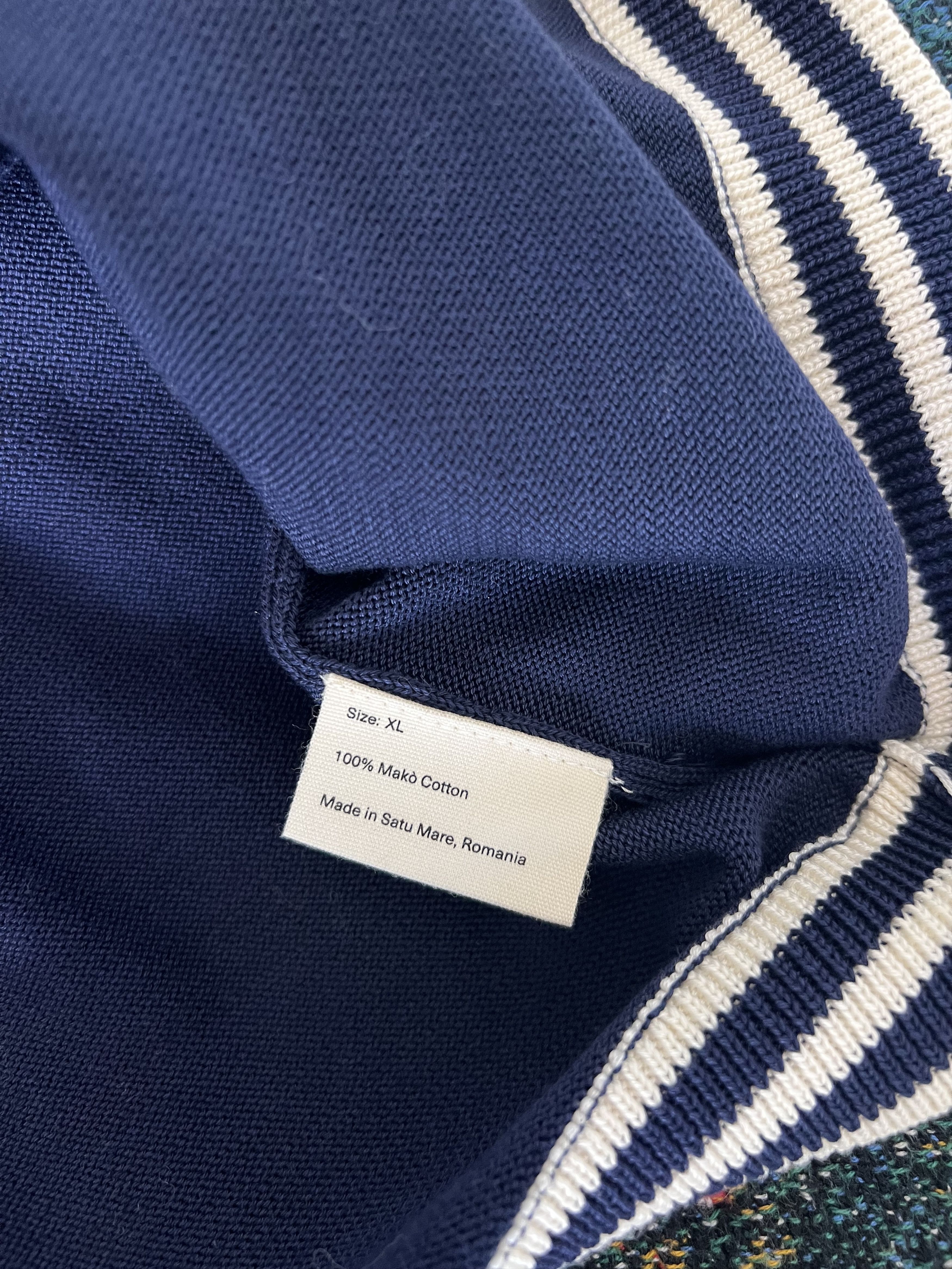 Bode Bode Club Long Sleeve Polo in Navy Size US XL / EU 56 / 4 - 9 Thumbnail