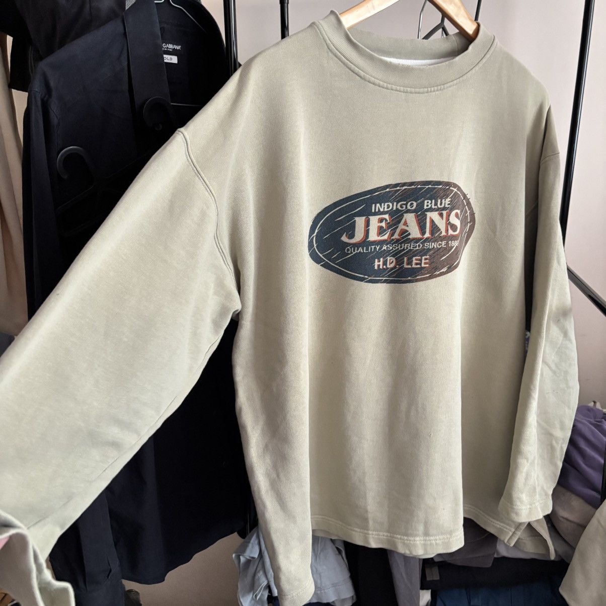Lee Vintage Lee Sweatshirt XL 90s Made in USA Indigo Blue Logo Size US XL / EU 56 / 4 - 3 Thumbnail
